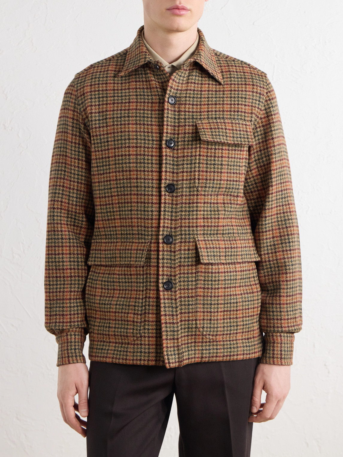 Houndstooth Virgin Wool Overshirt