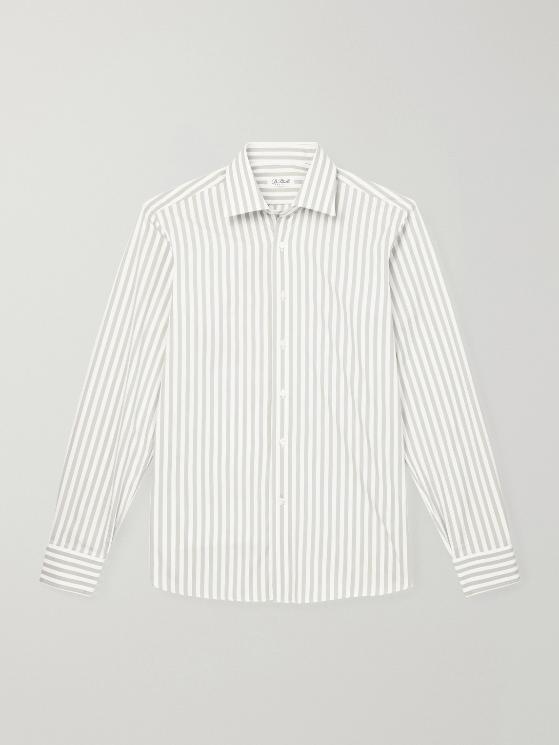 De Petrillo Striped Cotton-poplin Shirt In White