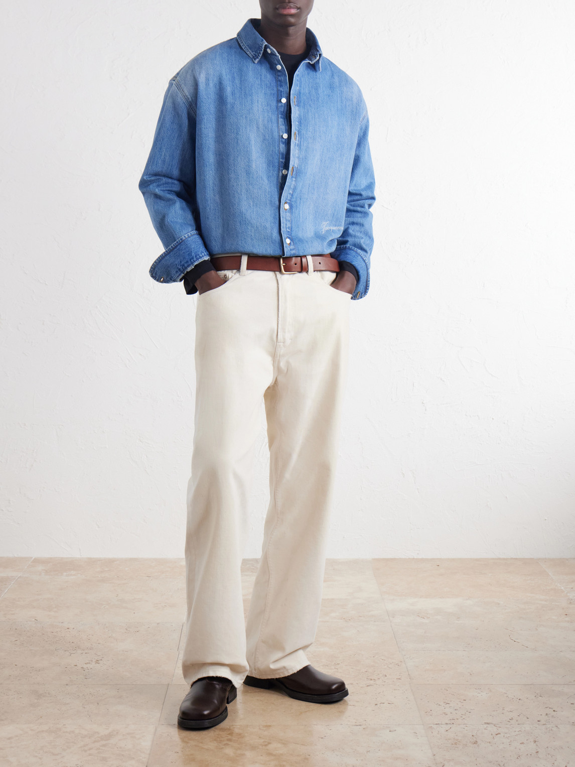 Logo-Printed Denim Shirt