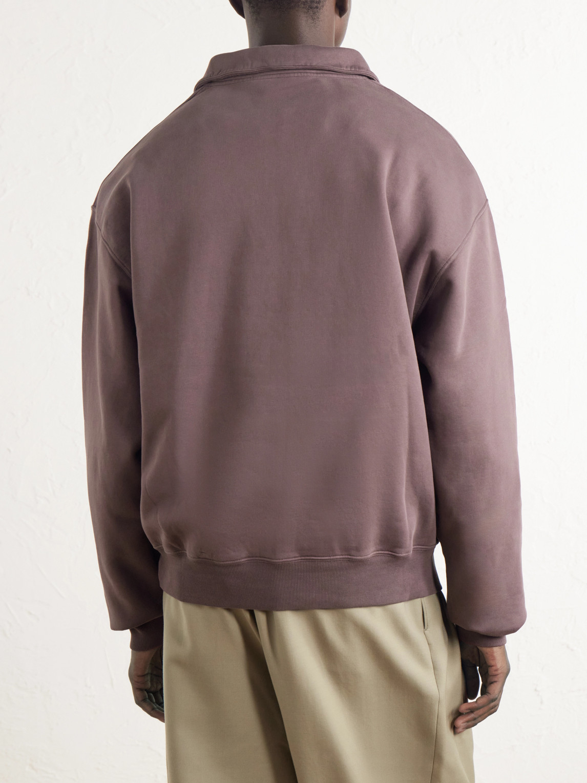 Logo-Appliquéd Cotton-Jersey Half-Zip Sweatshirt