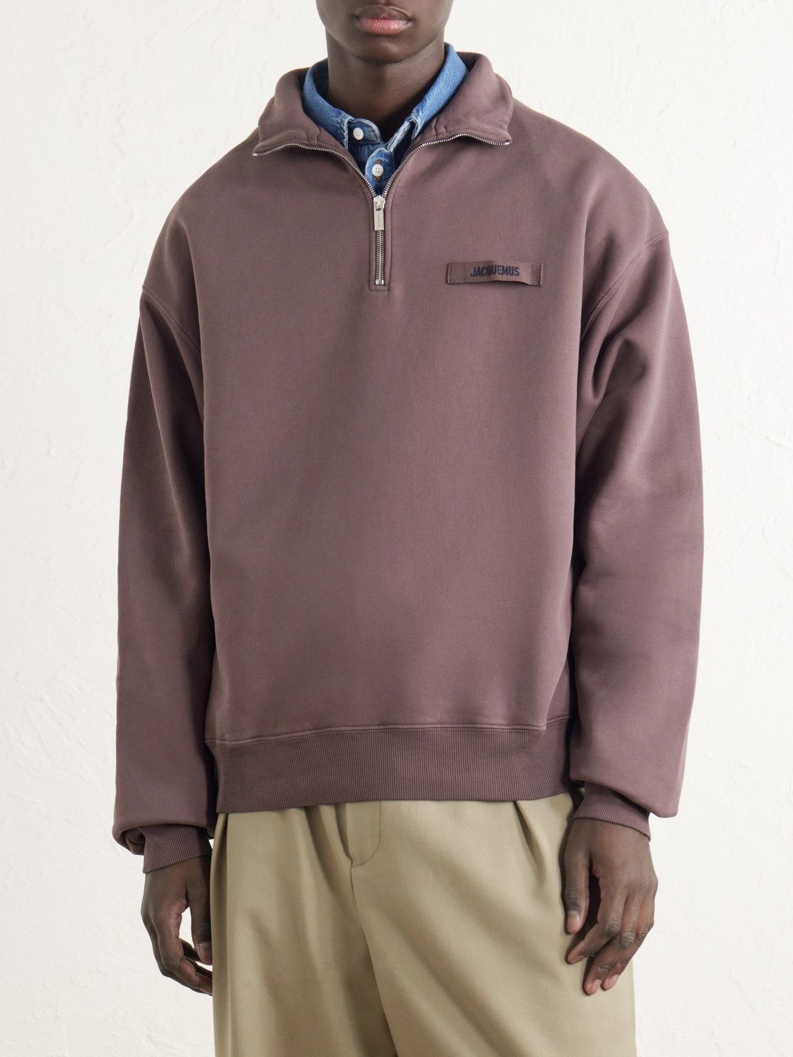 Logo-Appliquéd Cotton-Jersey Half-Zip Sweatshirt