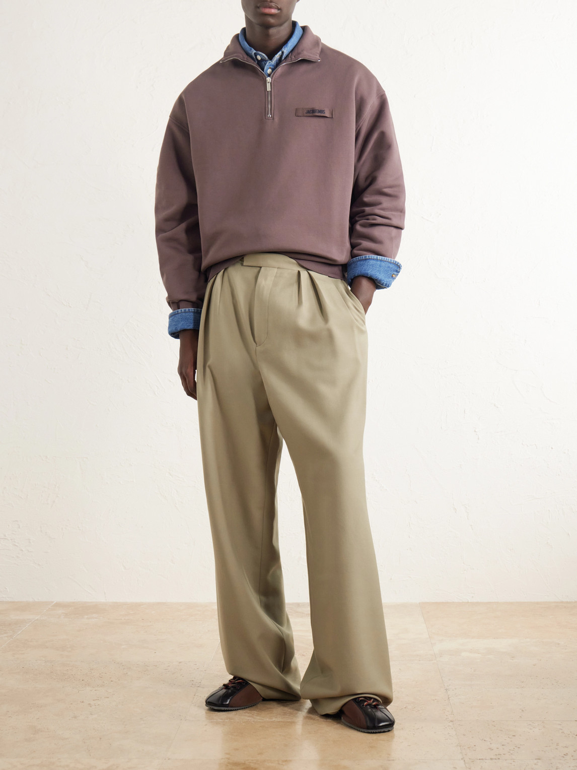 Logo-Appliquéd Cotton-Jersey Half-Zip Sweatshirt