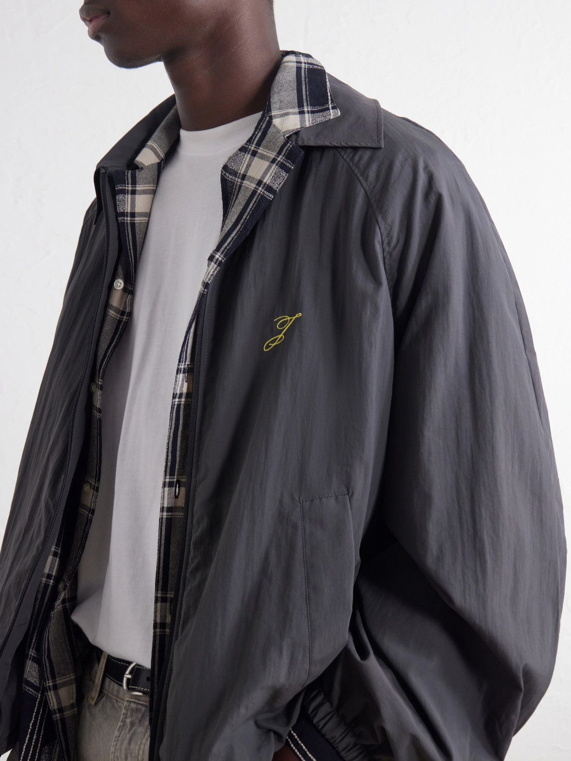 Logo-Embroidered Shell Bomber Jacket