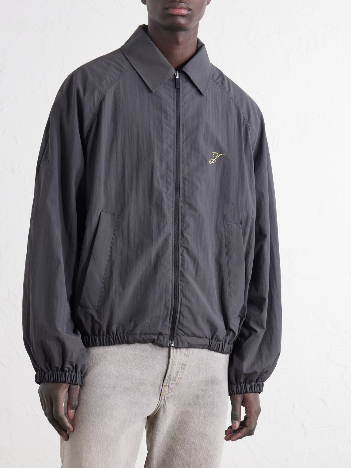 Logo-Embroidered Shell Bomber Jacket