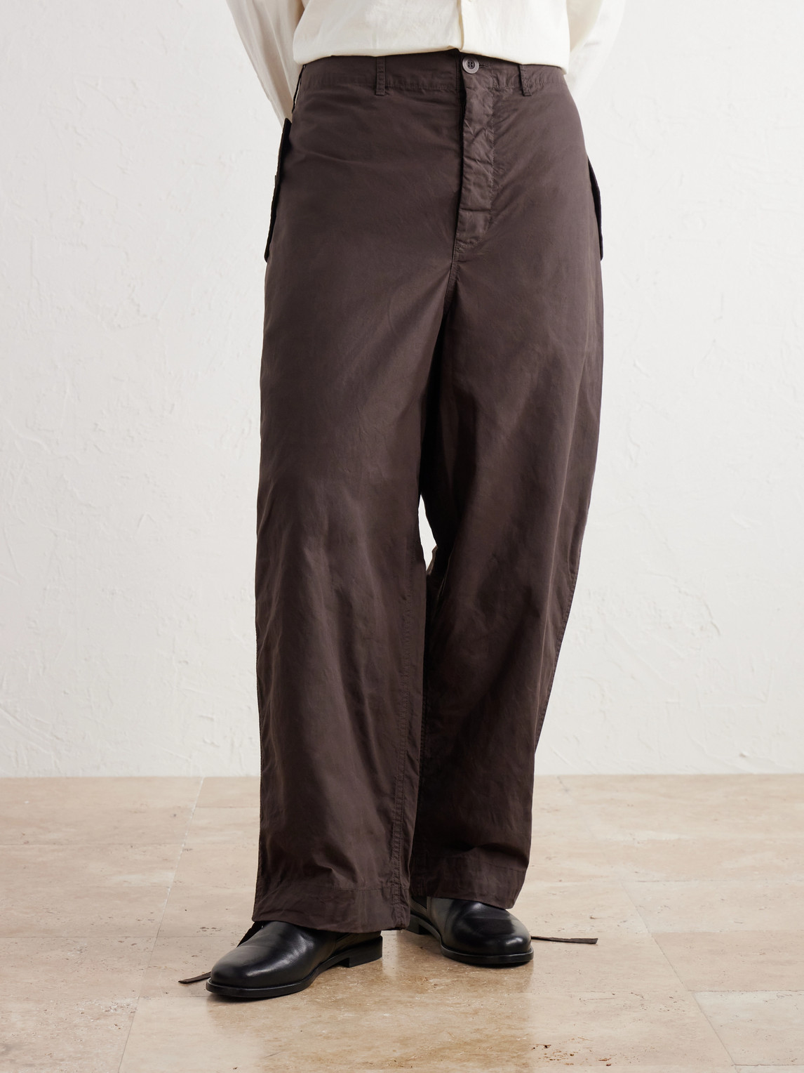 Abel Wide-Leg Cotton Trousers