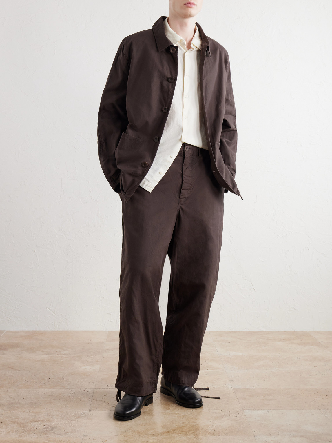 Abel Wide-Leg Cotton Trousers