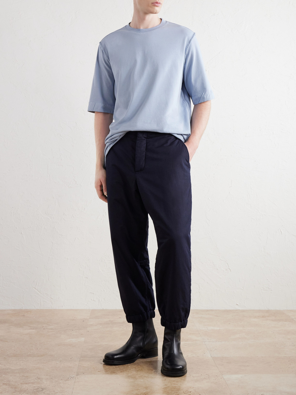 Snow Tapered Cotton And Linen-Blend Trousers