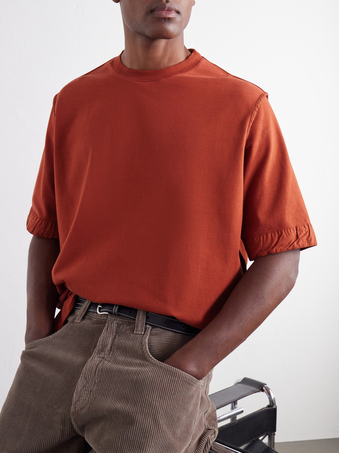 Felix Gabardine-Trimmed Cotton-Jersey T-Shirt