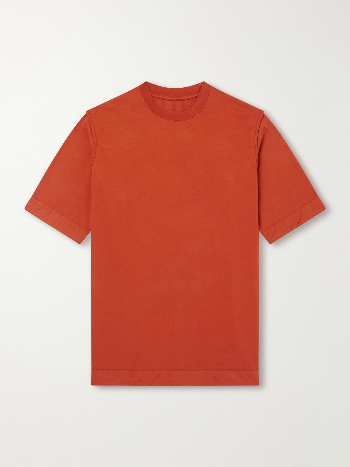 Casey Casey – Felix Gabardine-Trimmed Cotton-Jersey T-Shirt