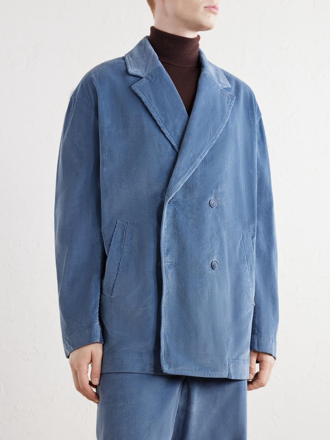 Double-Breasted Cotton-Corduroy Blazer