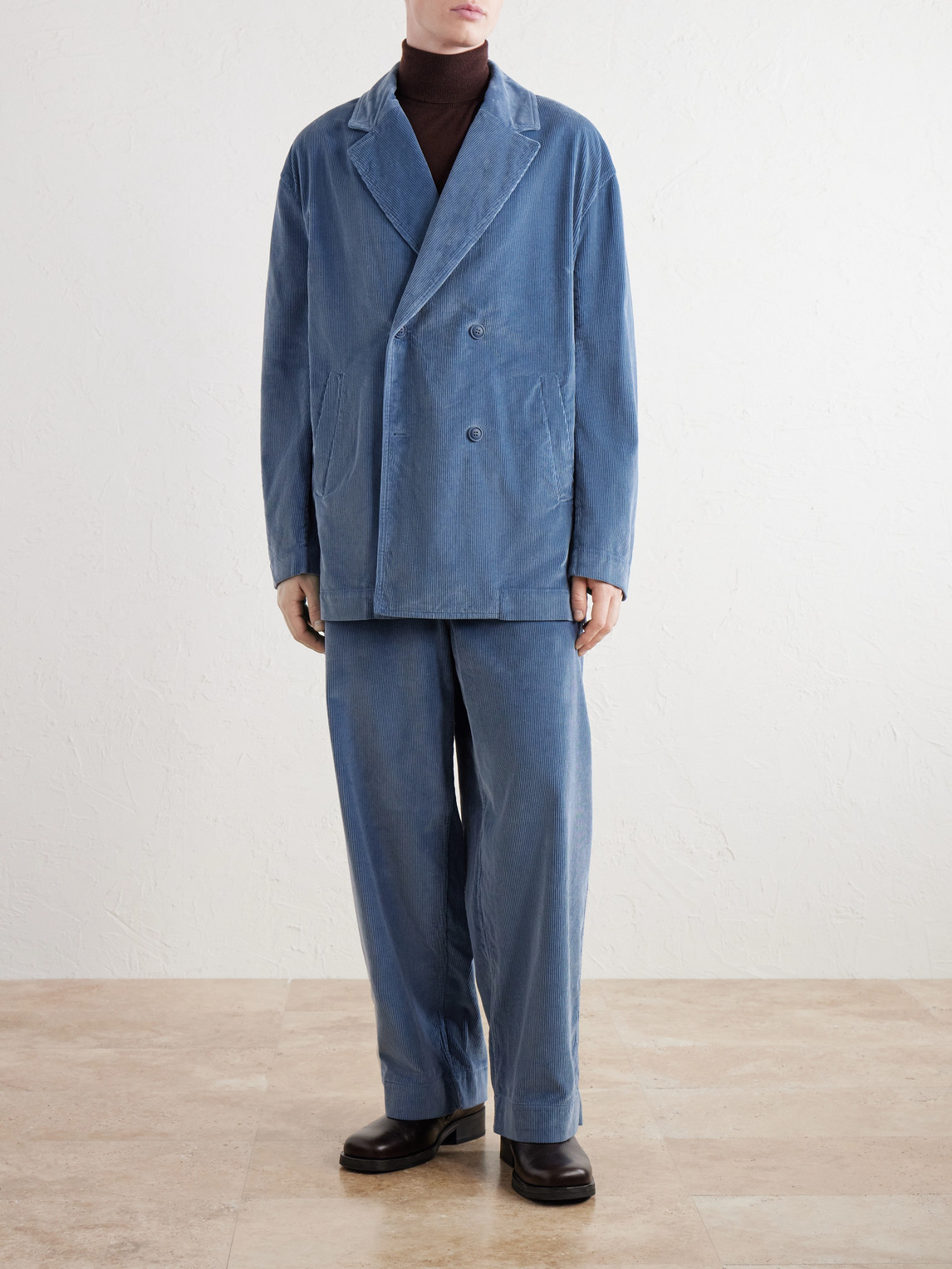 Double-Breasted Cotton-Corduroy Blazer