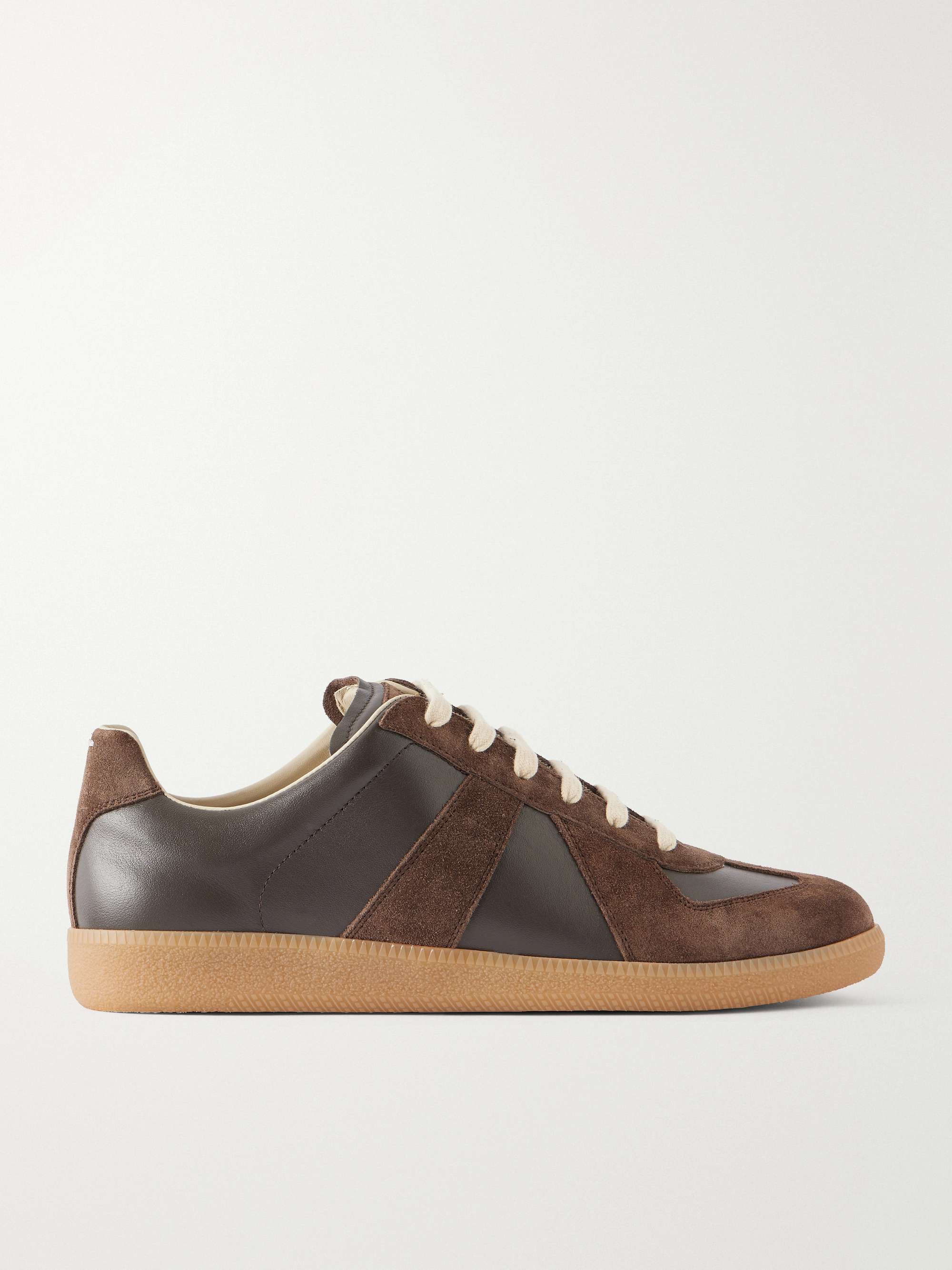 MAISON MARGIELA Replica Leather and Suede Sneakers