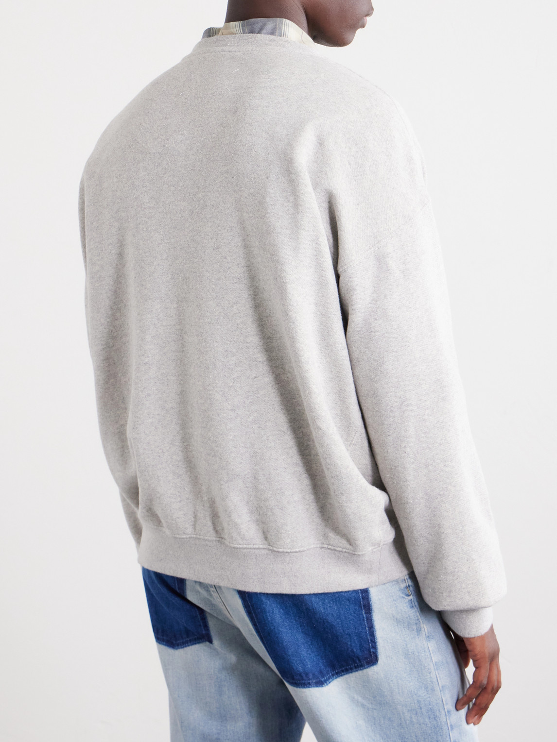 Double Layered Cotton-Fleece Sweatshirt