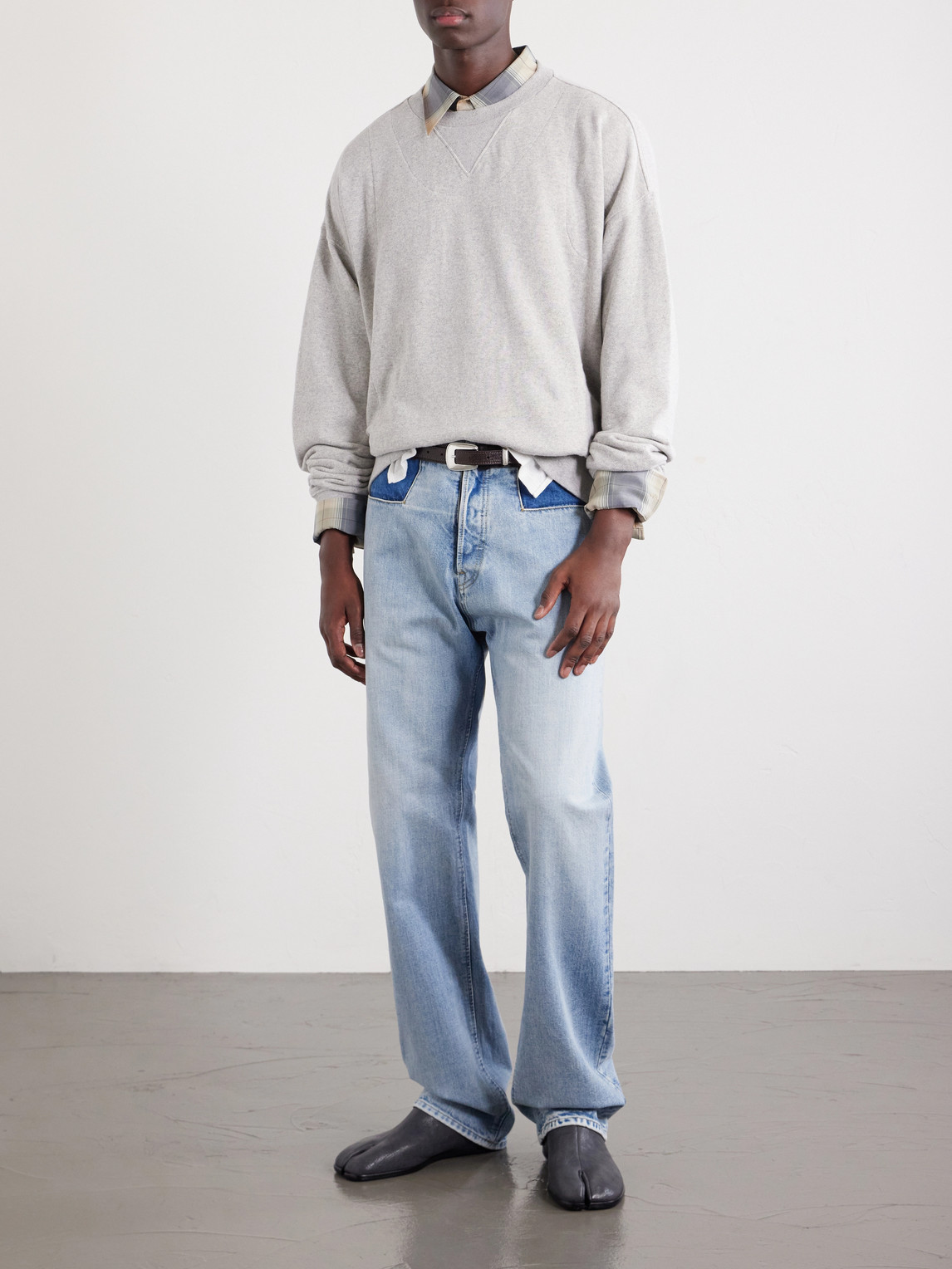 Double Layered Cotton-Fleece Sweatshirt