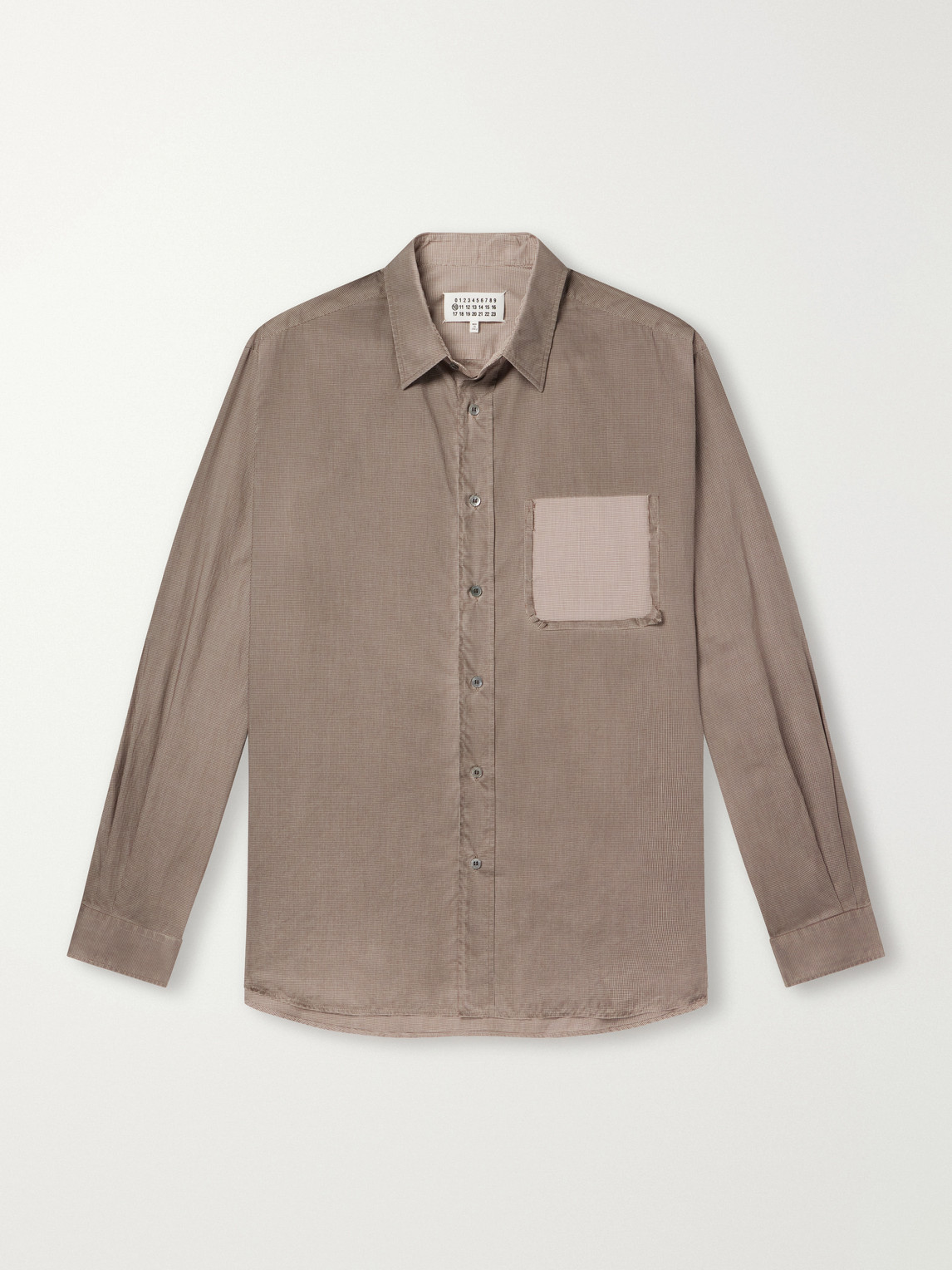 Camp-Collar Distressed Checked Cotton-Poplin Shirt