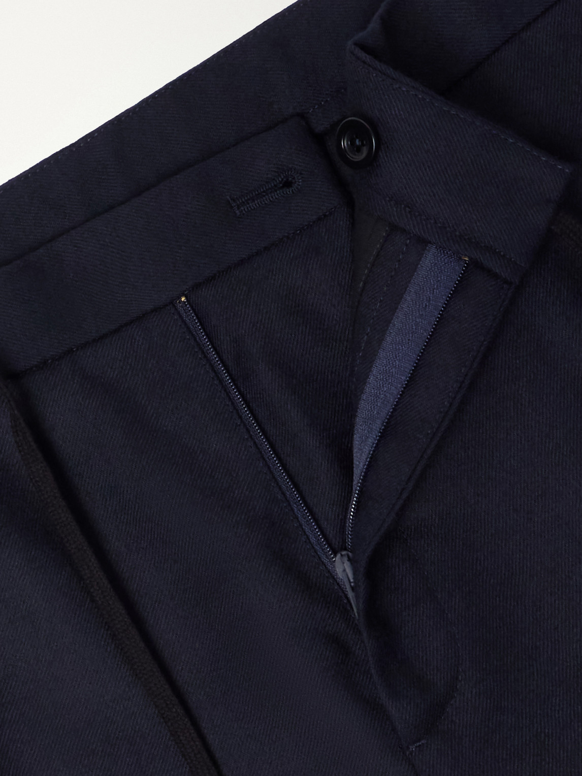Straight-Leg Virgin Wool Drawstring Trousers
