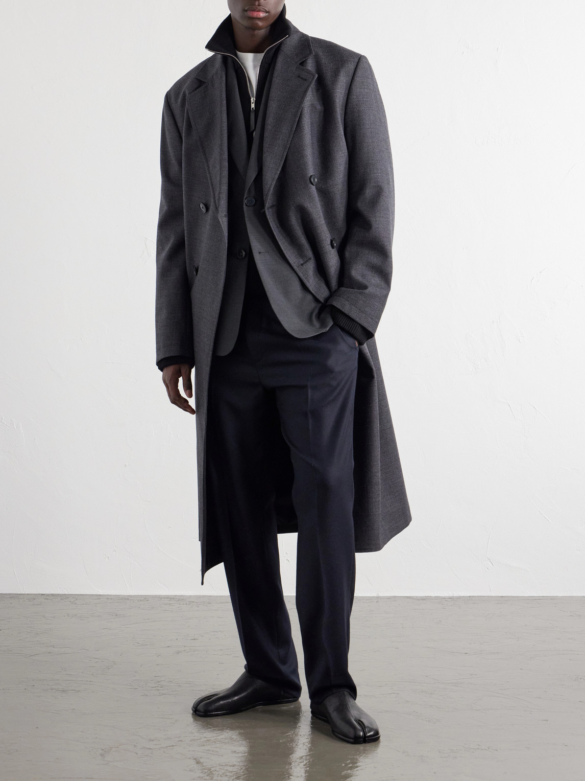 Straight-Leg Virgin Wool Drawstring Trousers