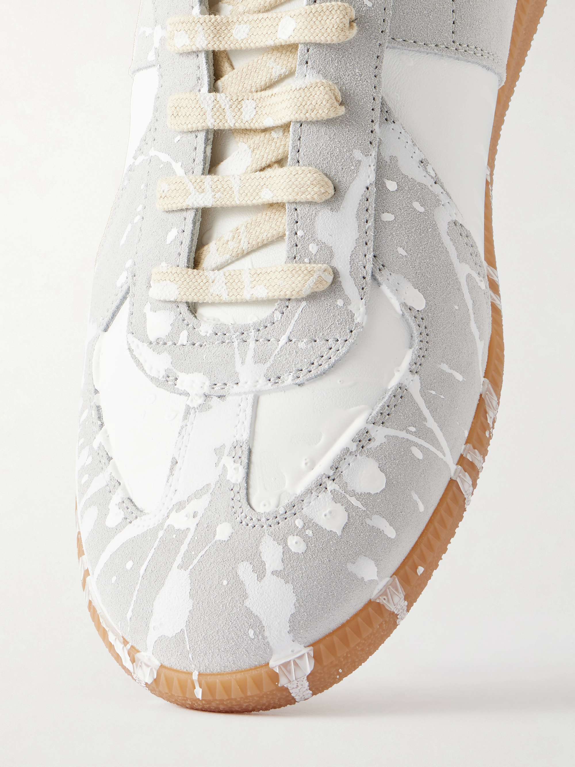 MAISON MARGIELA Replica Paint-Splattered Leather Sneakers for Men