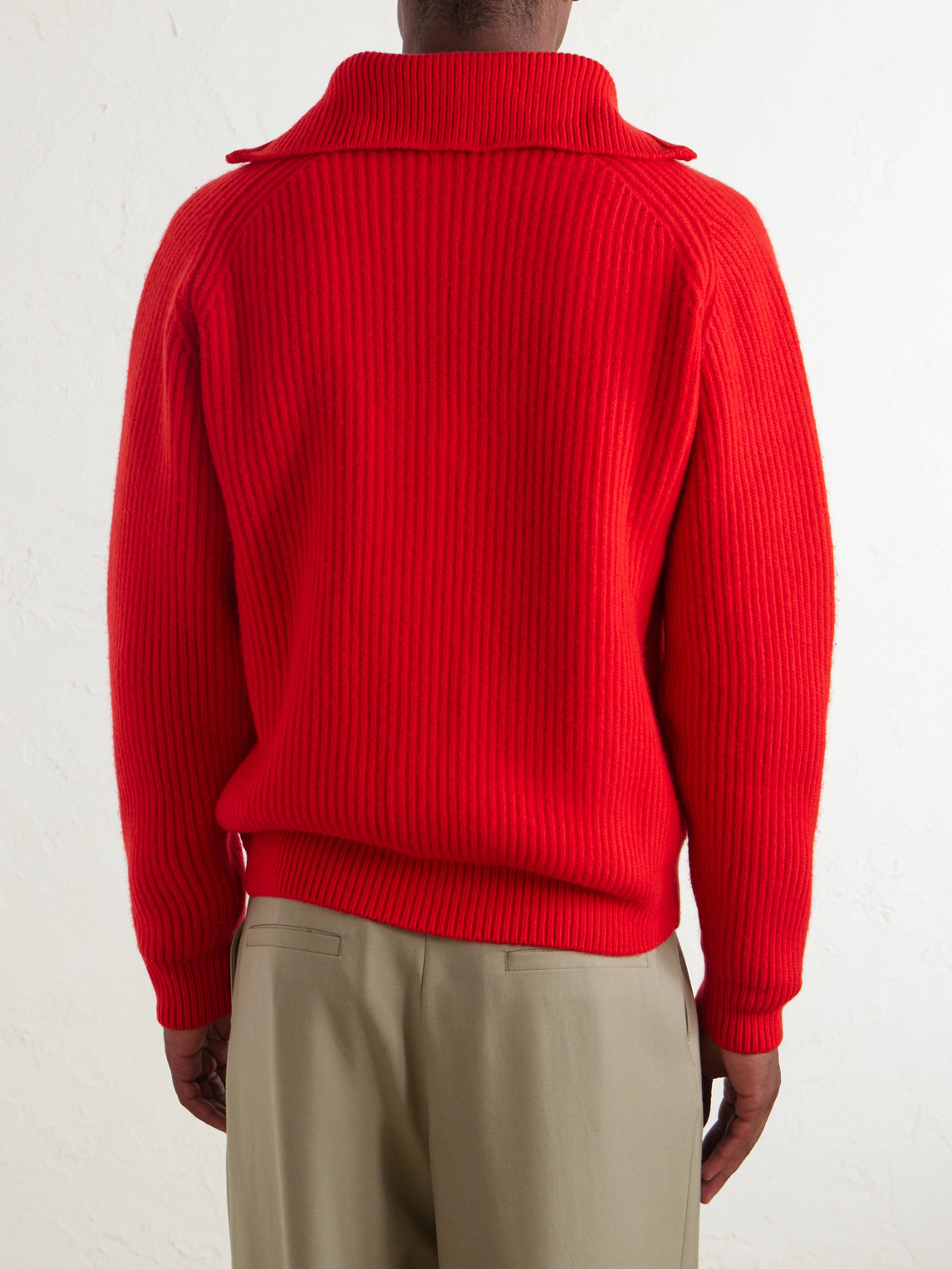 Jil Sander Ribbed Wool Zip-Up Sweater - Men | Thumbnail 4