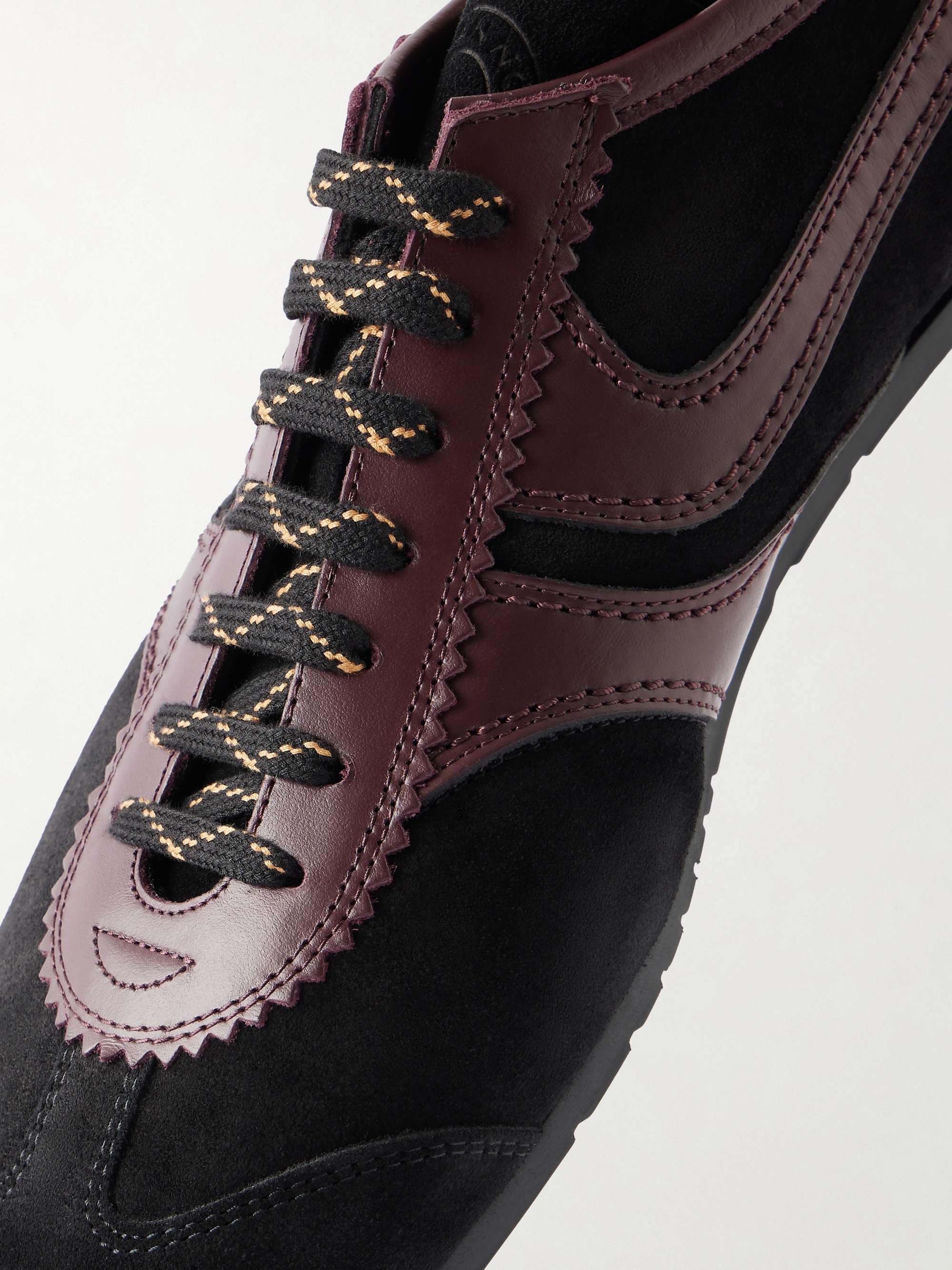DRIES VAN NOTEN Leather-Trimmed Suede Sneakers for Men | MR PORTER
