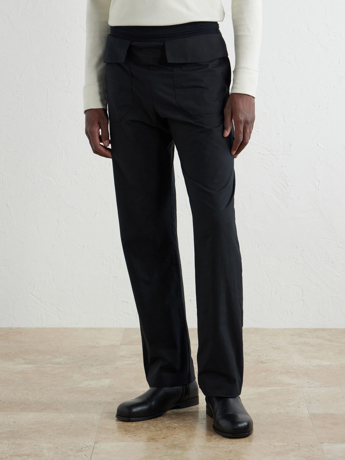 Wide-Leg Cotton-Blend Sweatpants