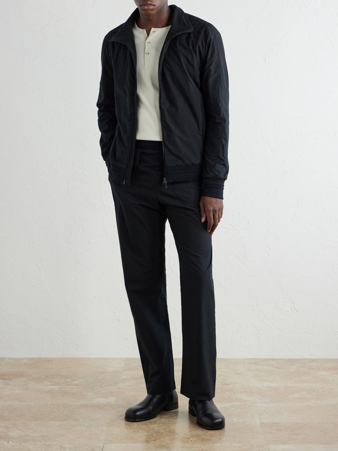 Wide-Leg Cotton-Blend Sweatpants
