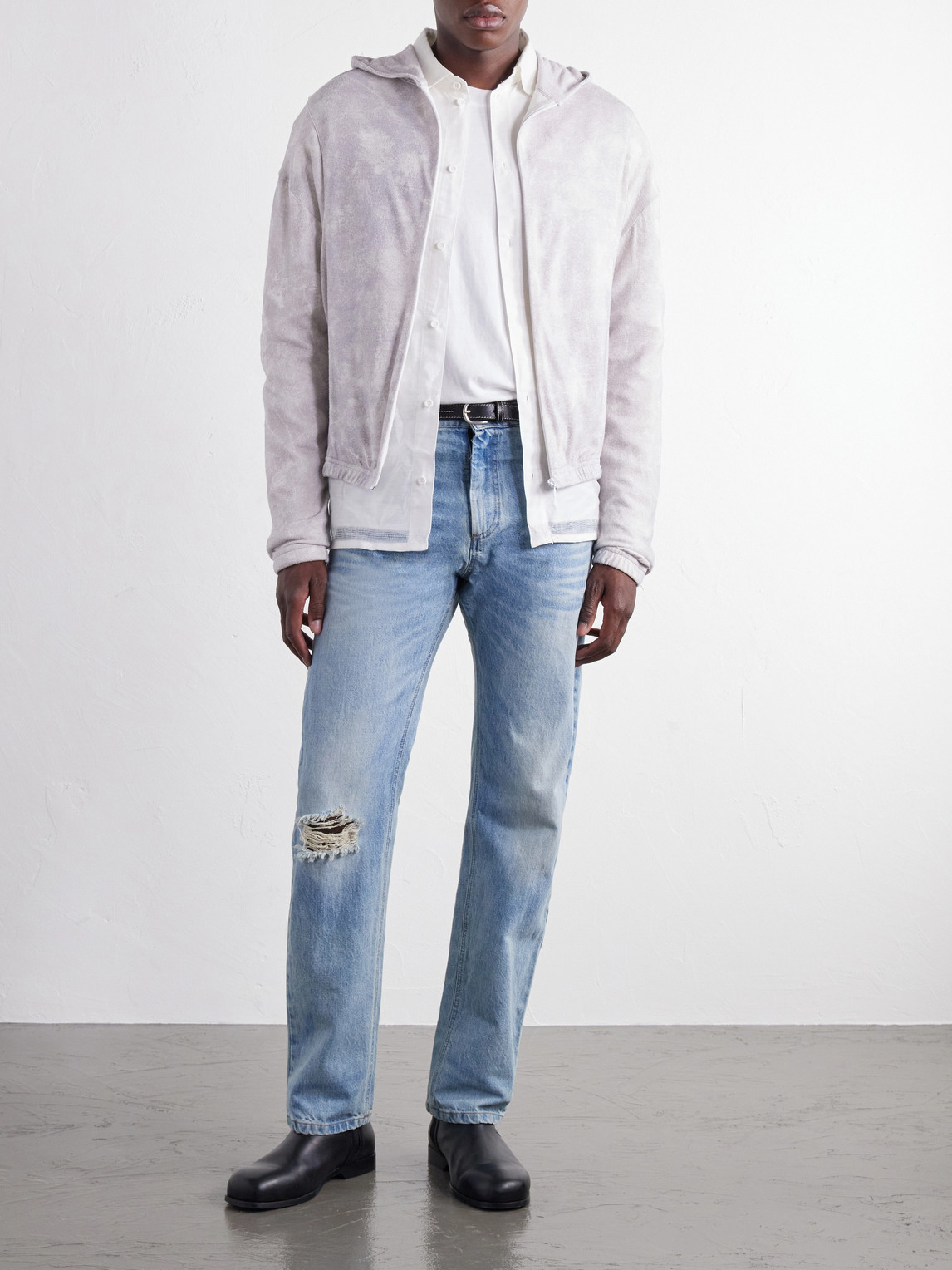 Straight-Leg Distressed Jeans
