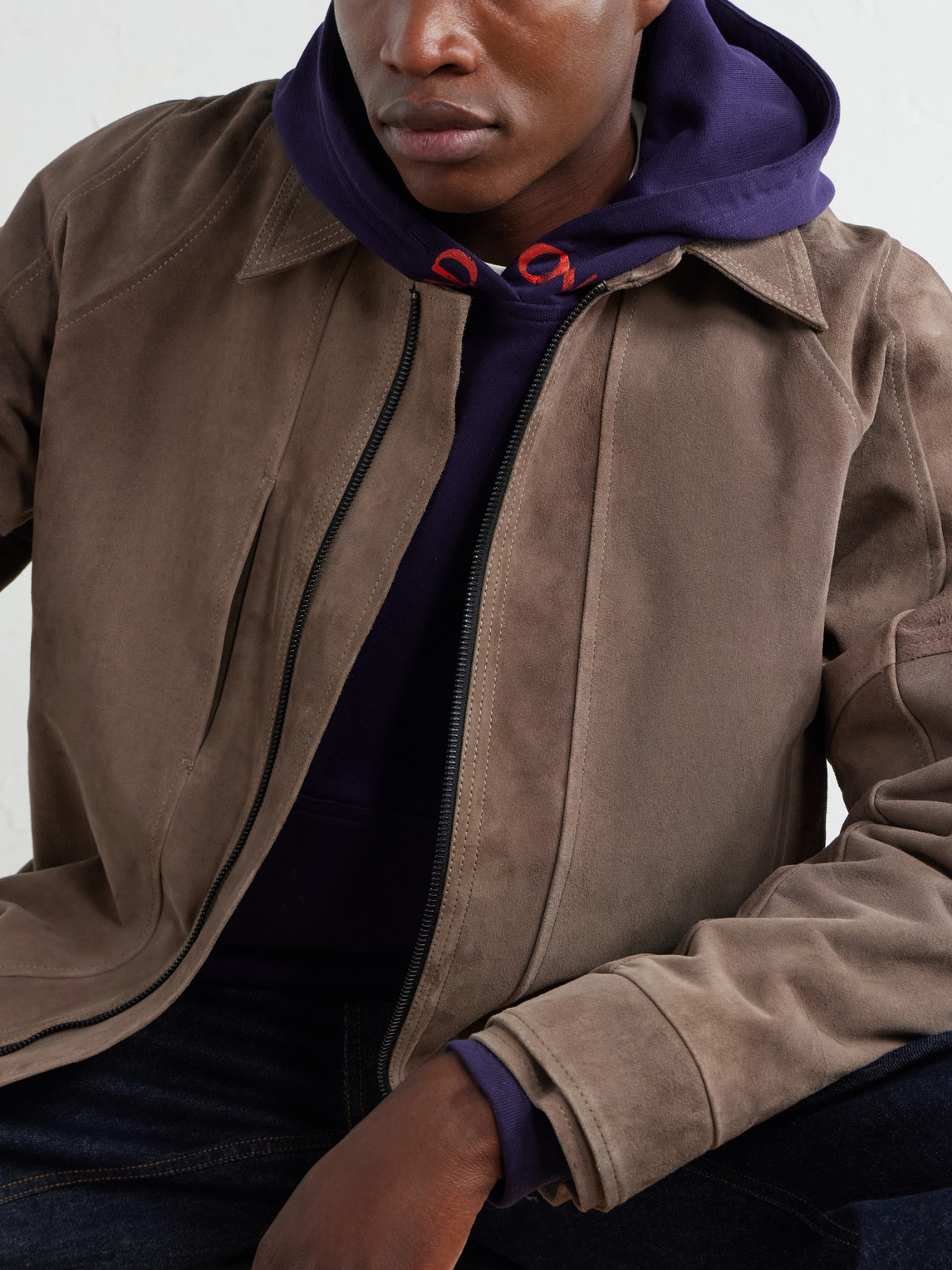 Suede Bomber Jacket
