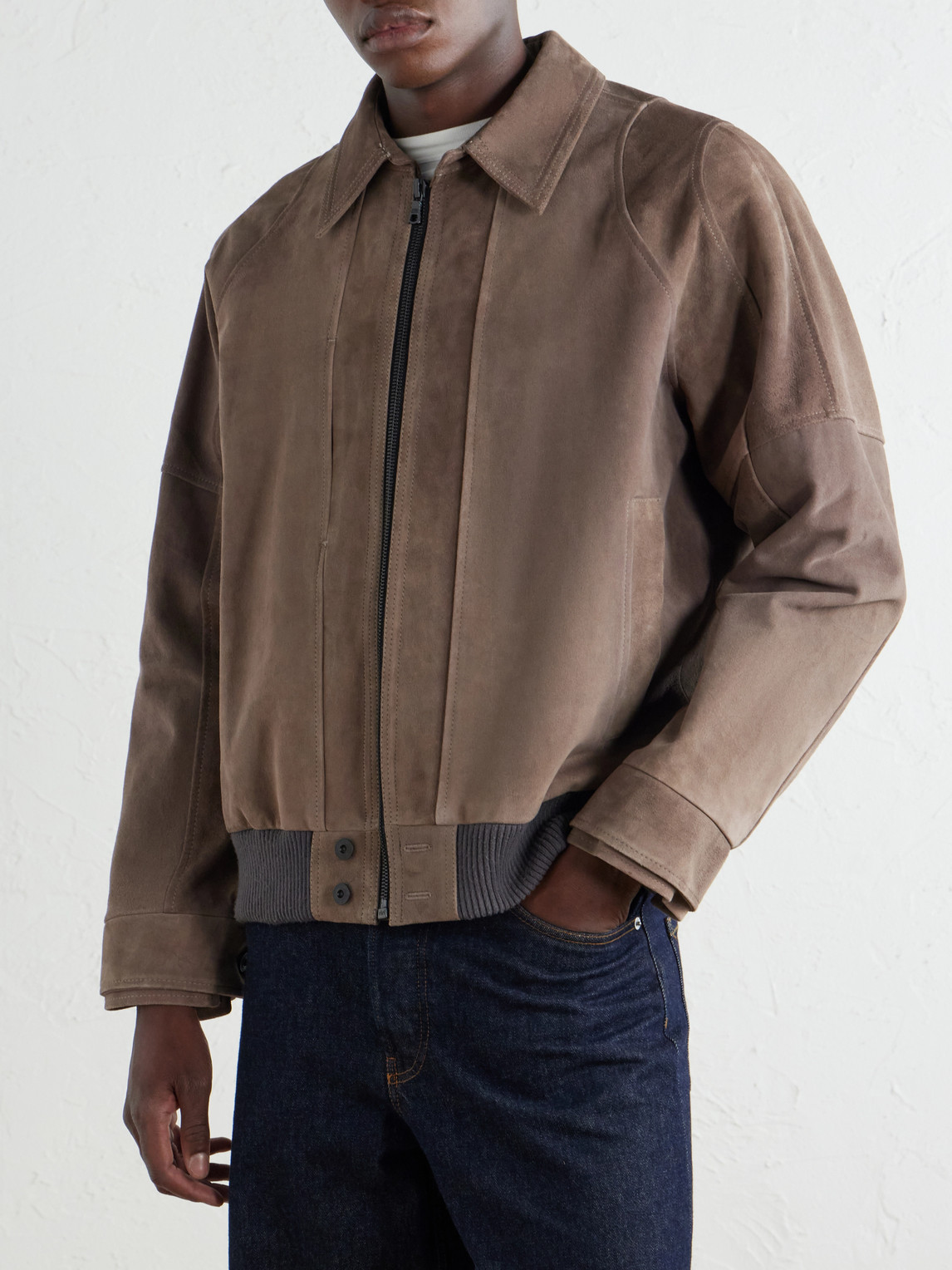 Suede Bomber Jacket