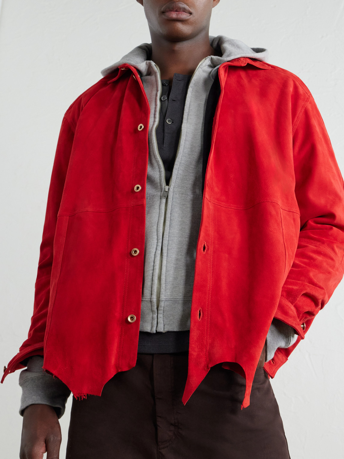 Distressed Suede Overshirt