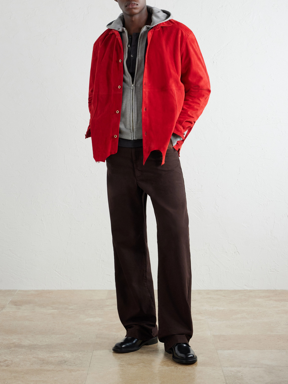 Distressed Suede Overshirt