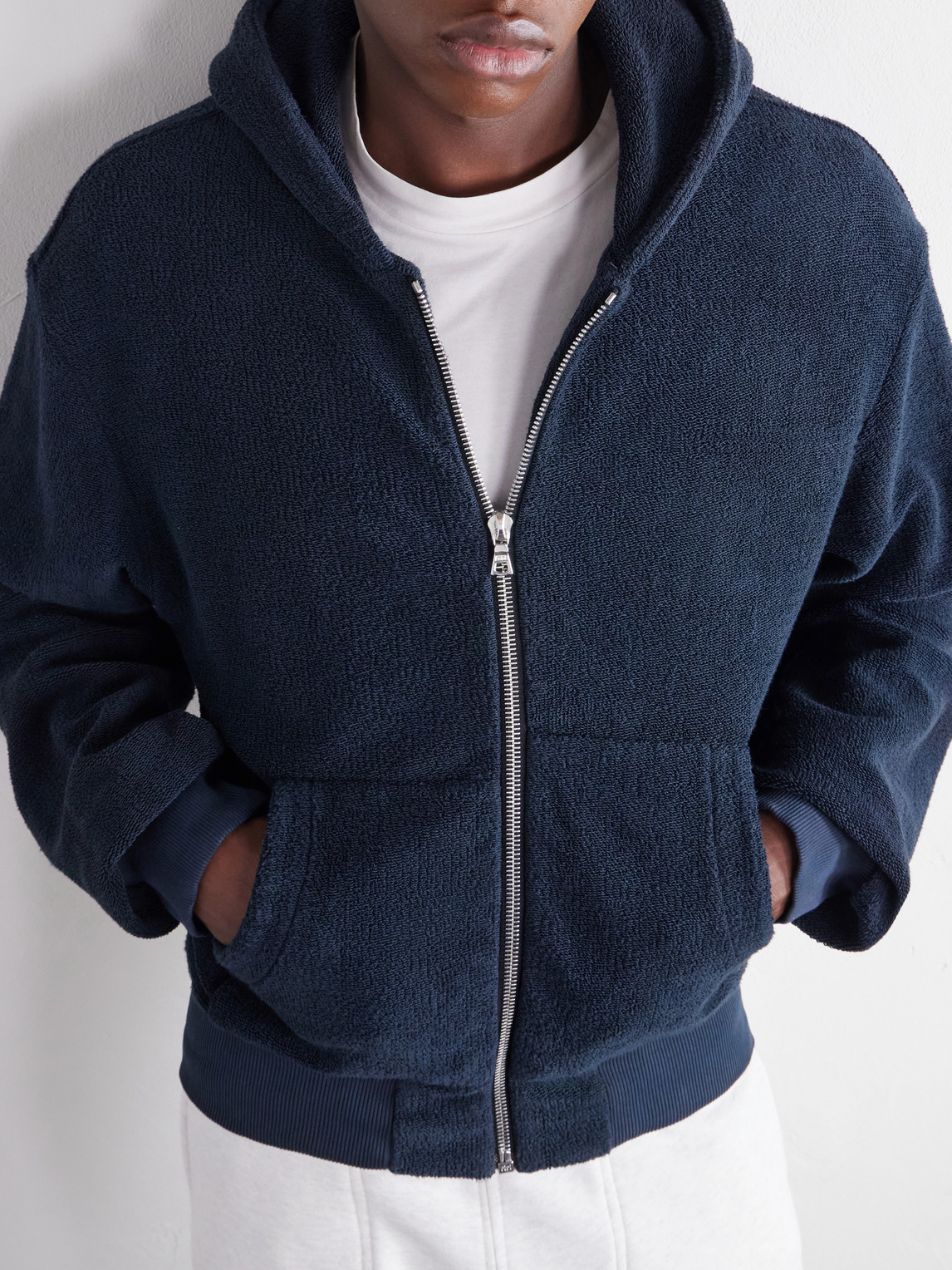 Cotton-Velour Zip-Up Hoodie