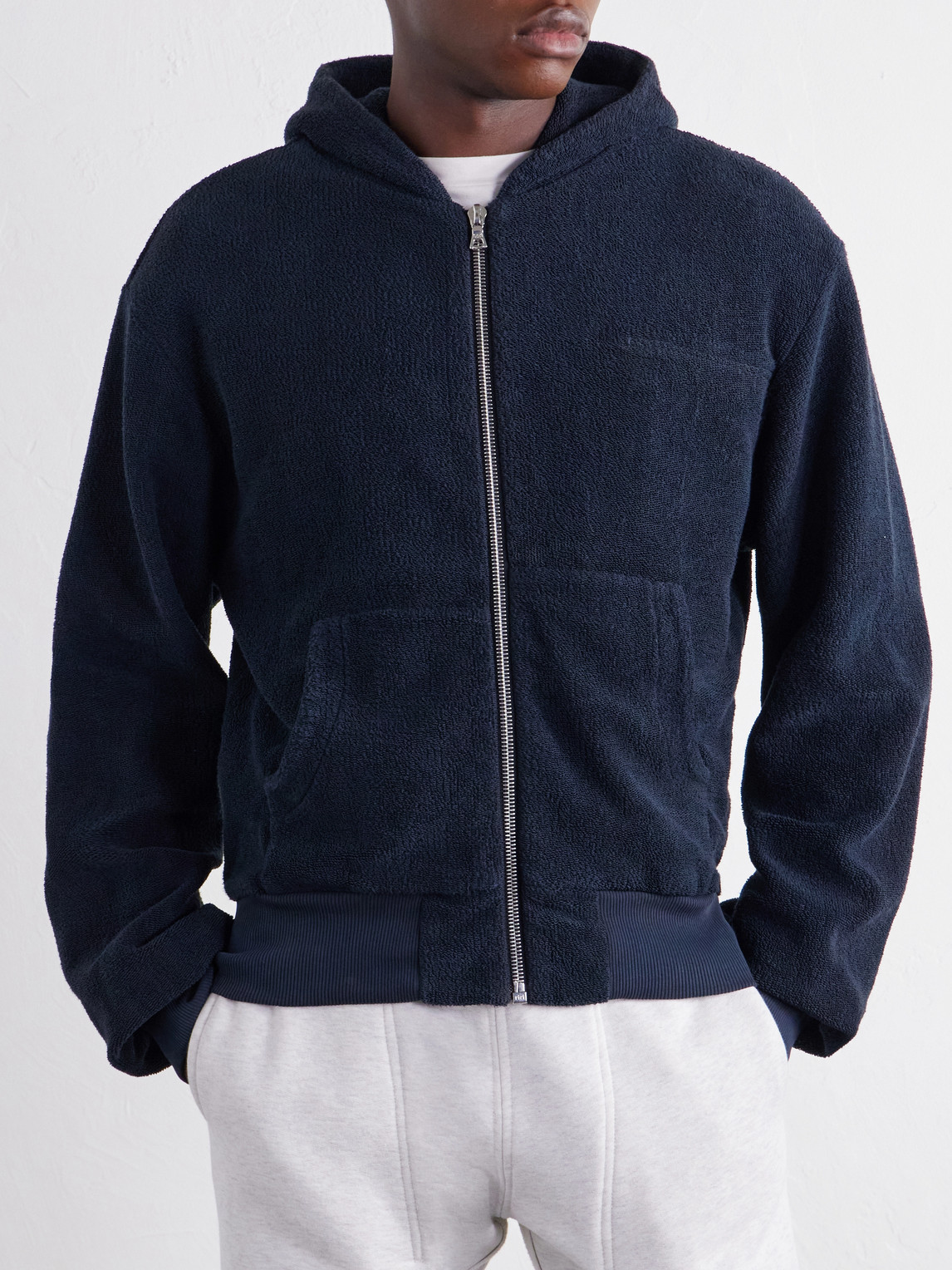 Cotton-Velour Zip-Up Hoodie