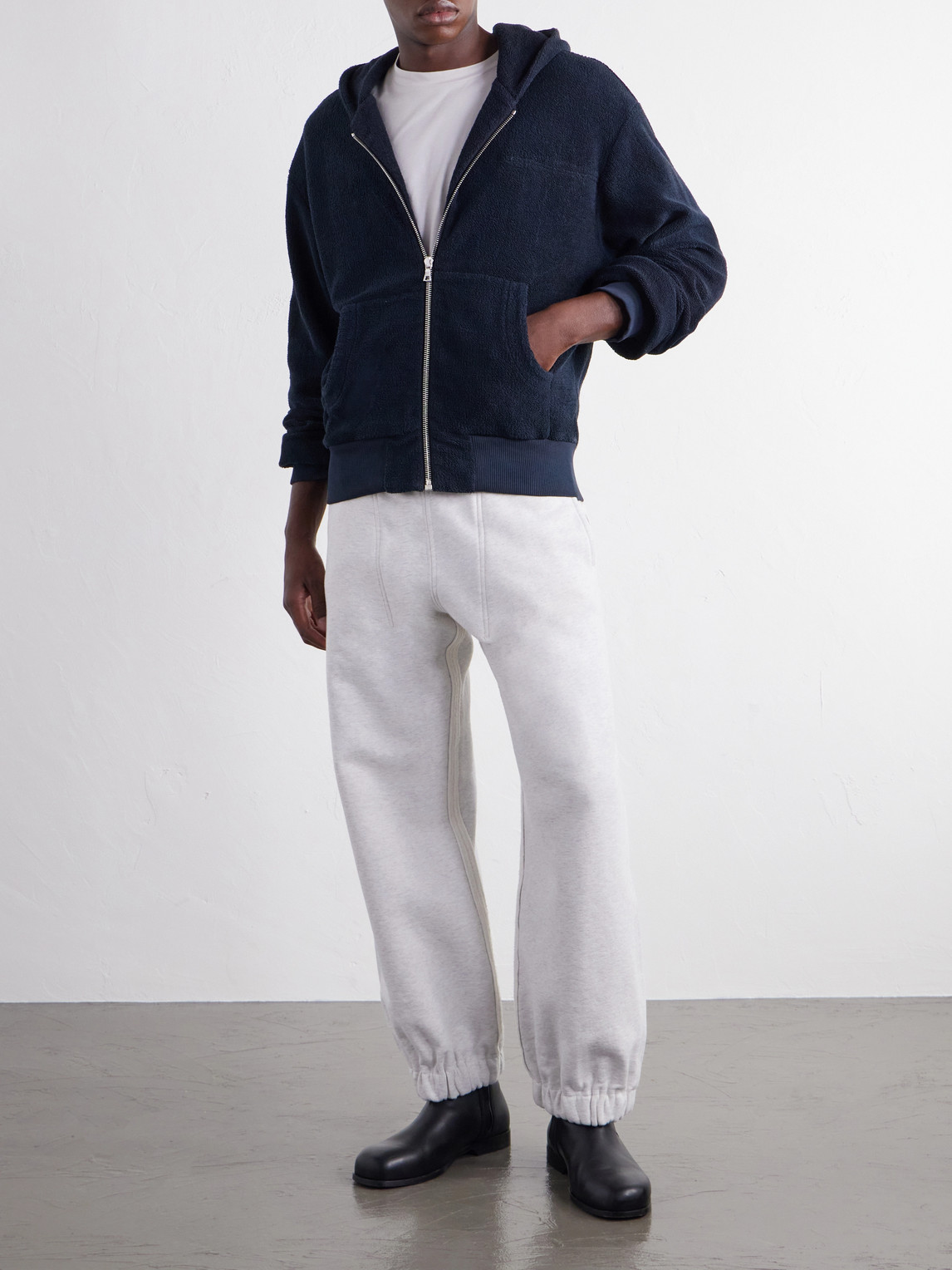 Cotton-Velour Zip-Up Hoodie