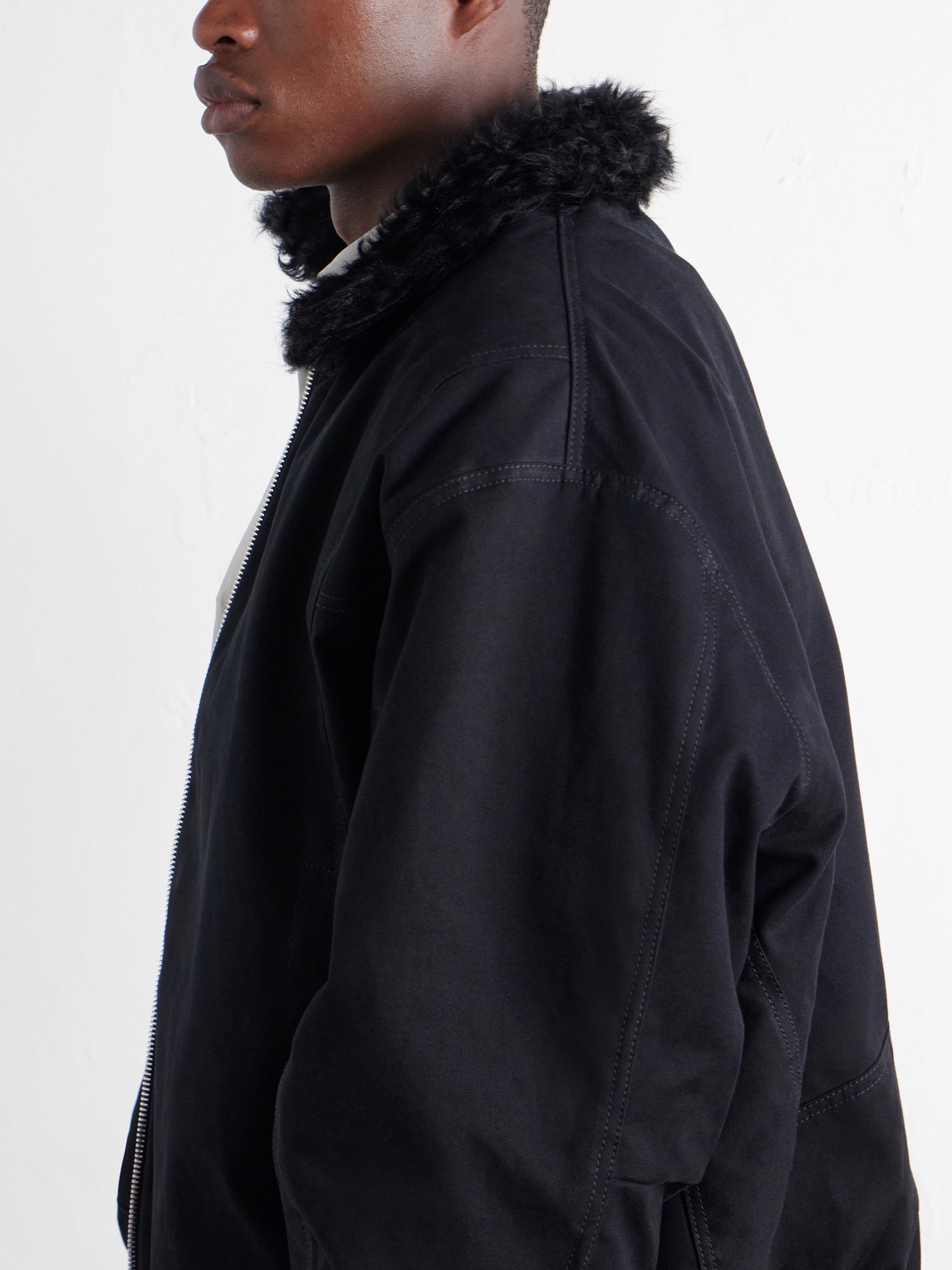 Reversible Shearling And Cotton Jacket