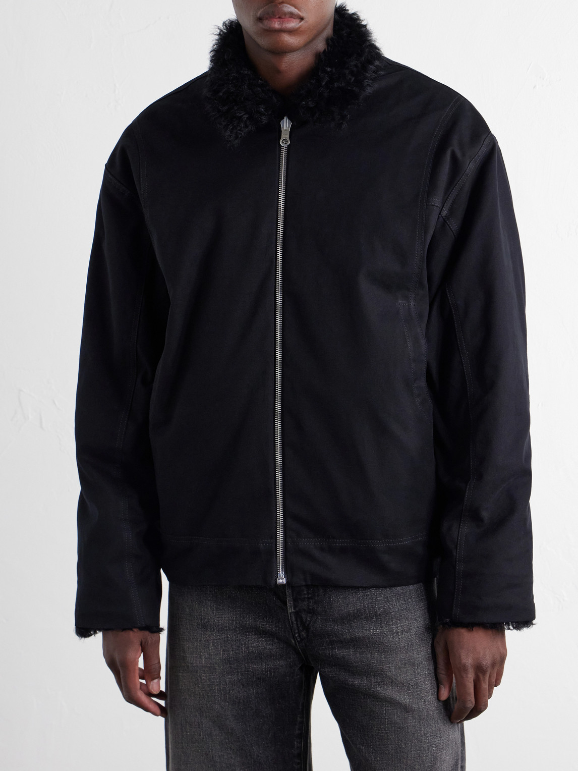 Reversible Shearling And Cotton Jacket