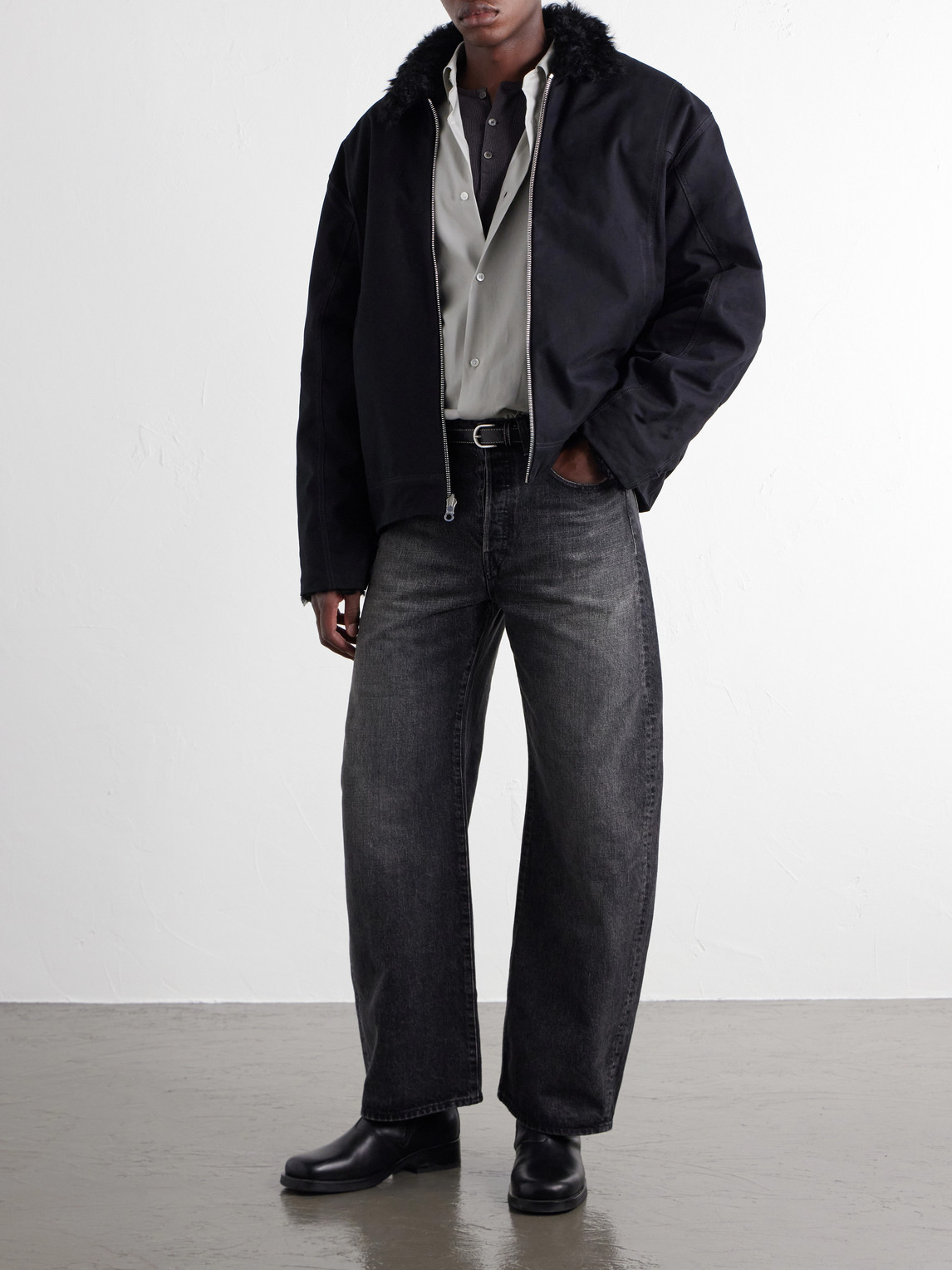 Reversible Shearling And Cotton Jacket