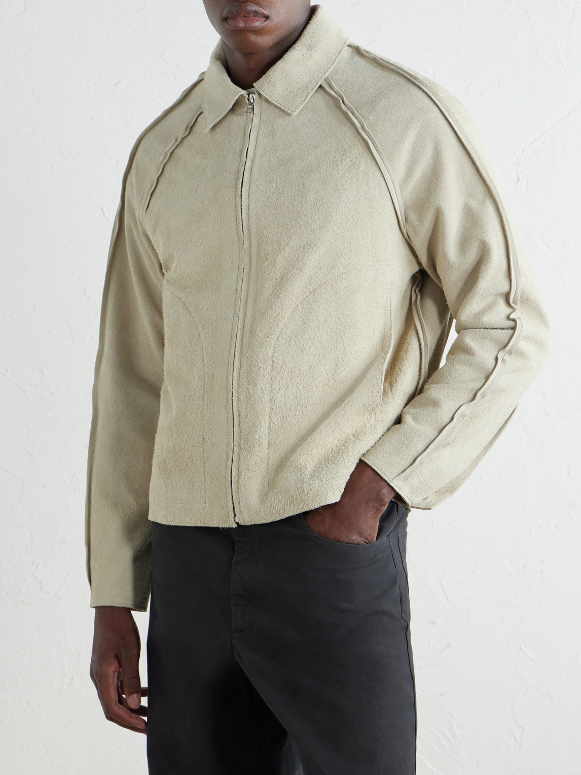 Suede Blouson Jacket