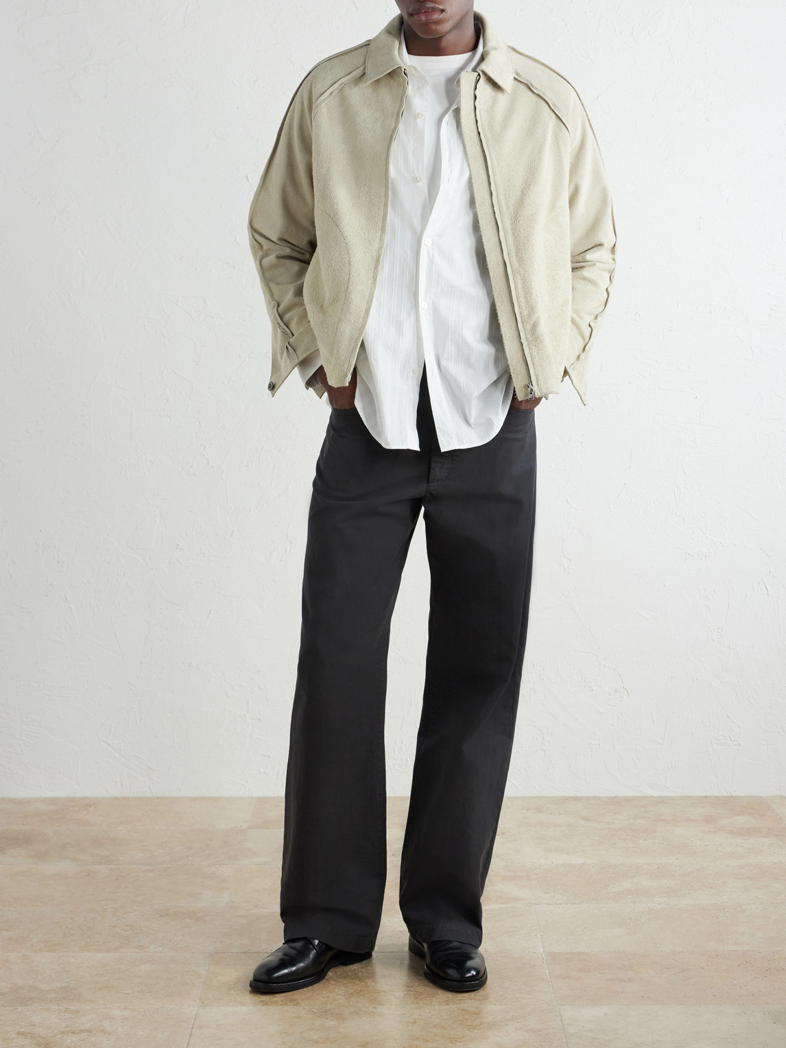 Suede Blouson Jacket