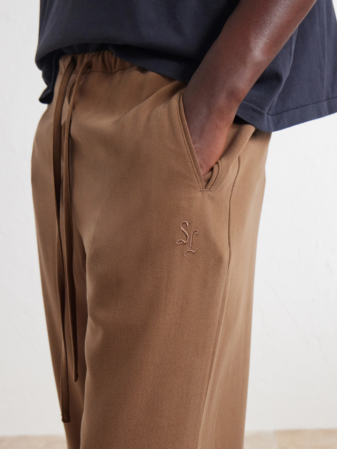 Team Straight-Leg Lyocell-Twill Drawstring Trousers