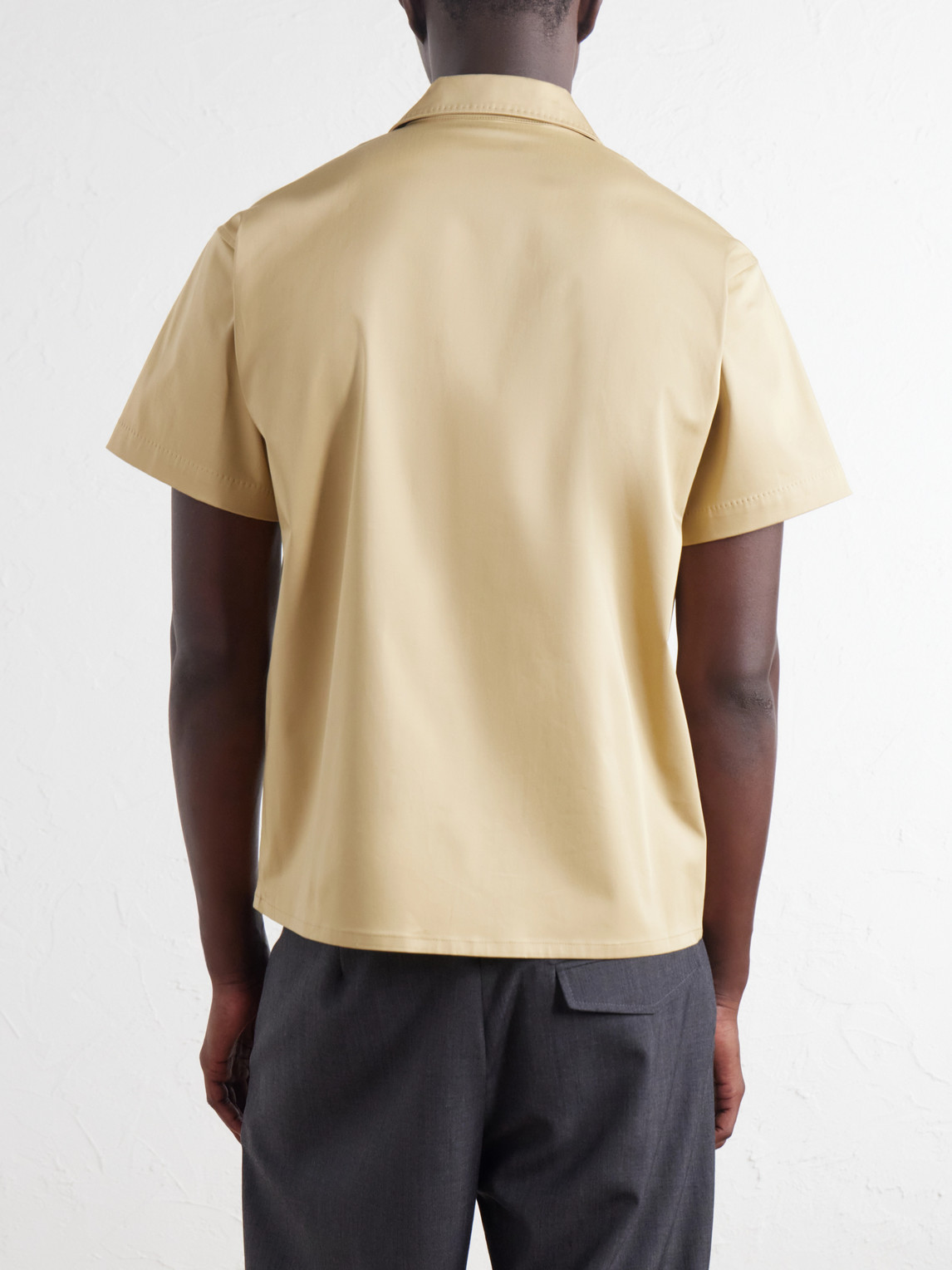 Avenue Camp-Collar Stretch-Cotton Poplin Shirt