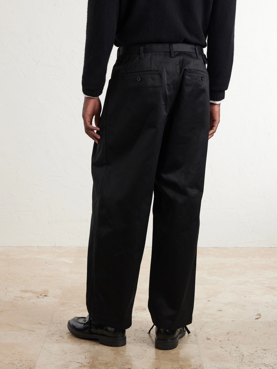 Wide-Leg Cotton Chinos