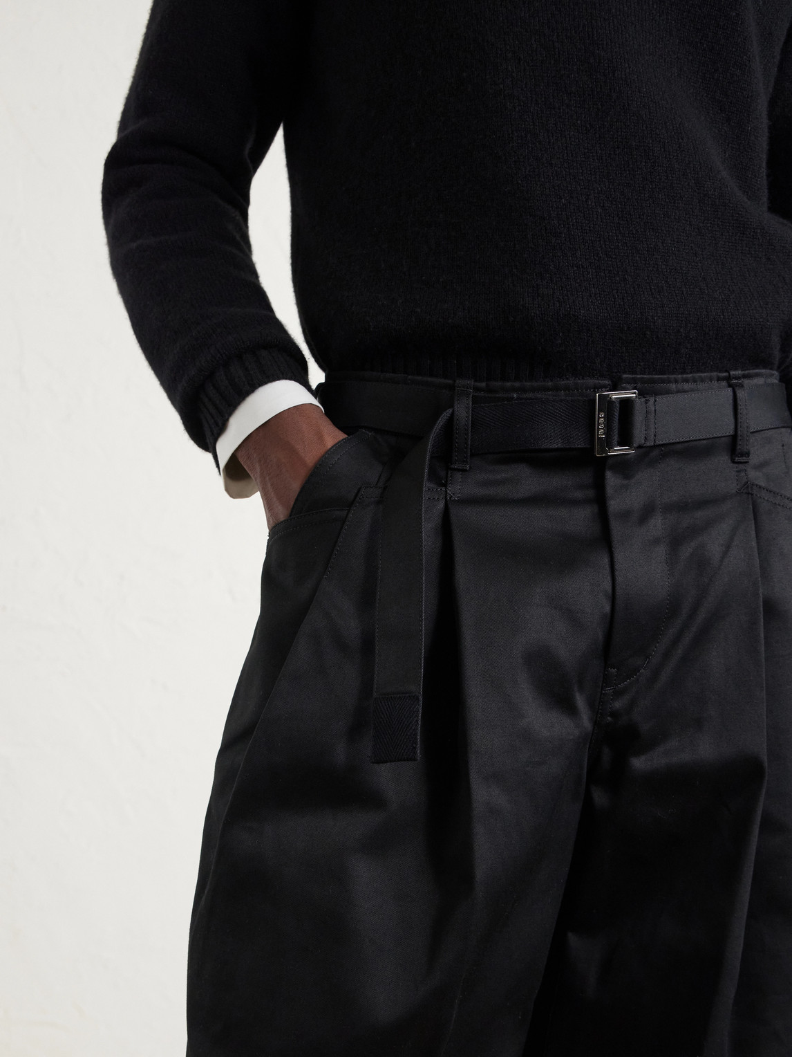 Wide-Leg Cotton Chinos