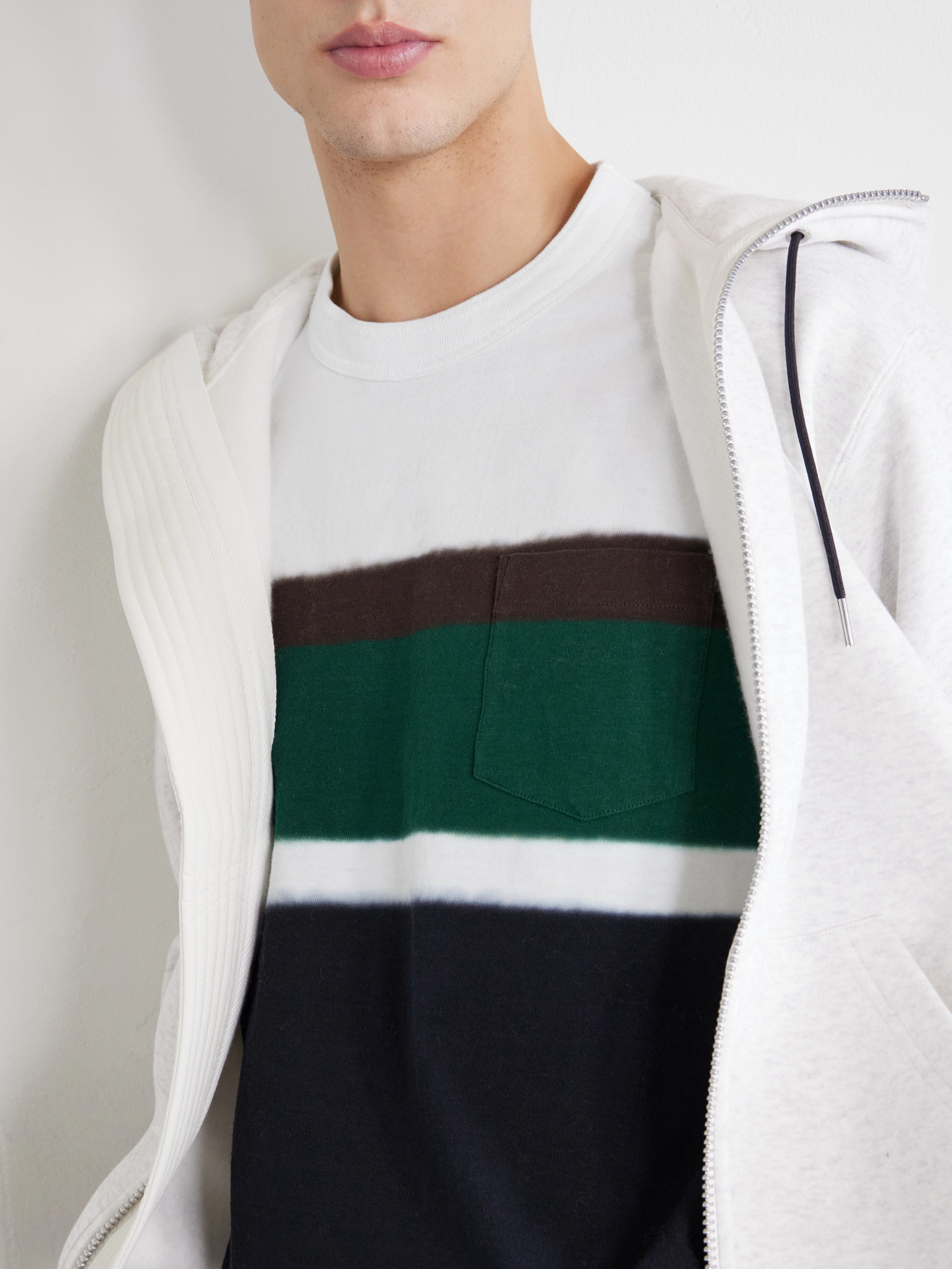 Sacai Chusen-dyed Cotton-jersey T-shirt In Multi