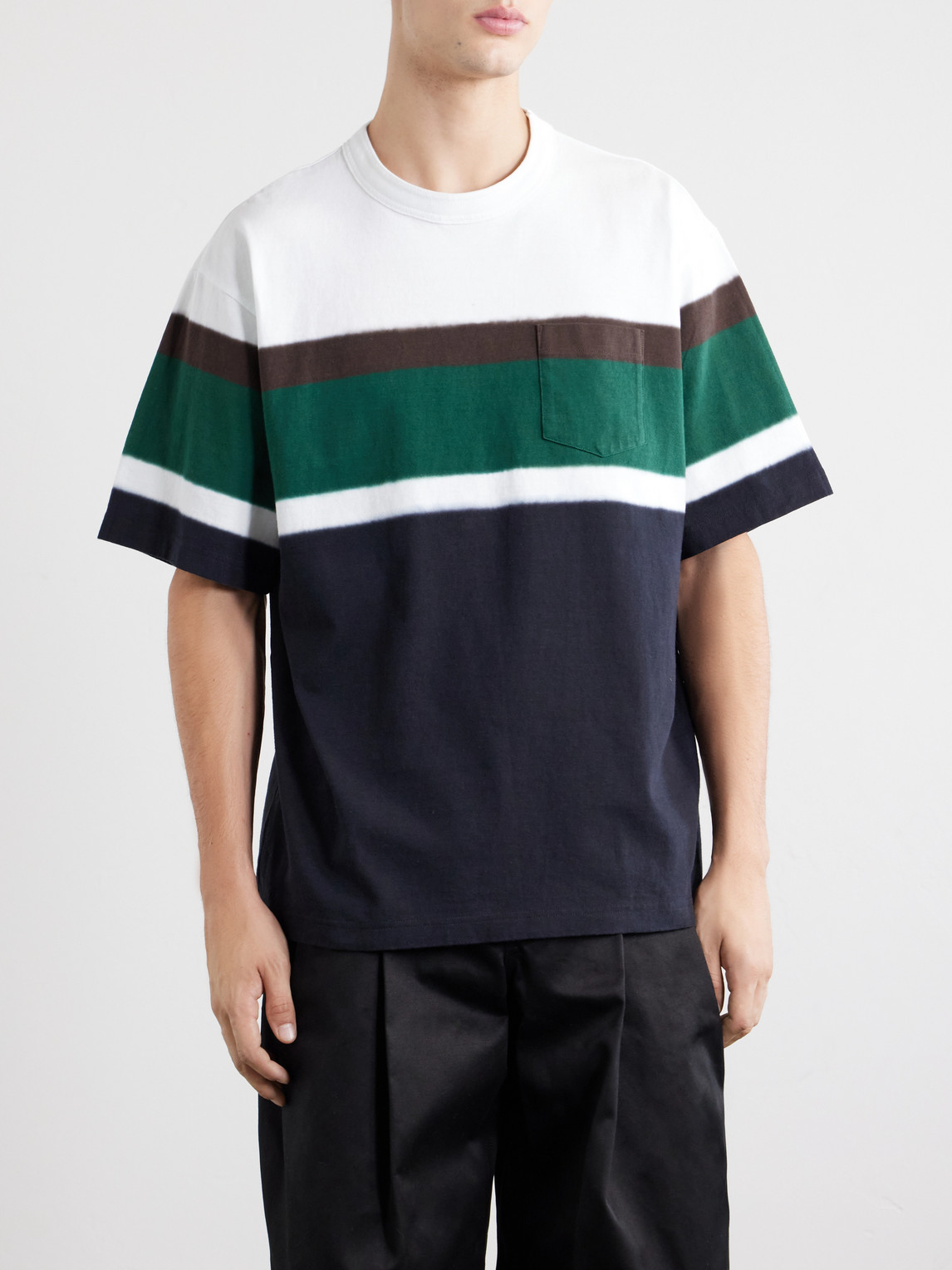 Sacai Chusen-dyed Cotton-jersey T-shirt In Multi