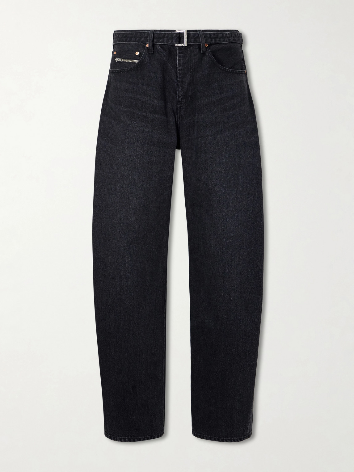 Sacai Wide-leg Belted Jeans In Black
