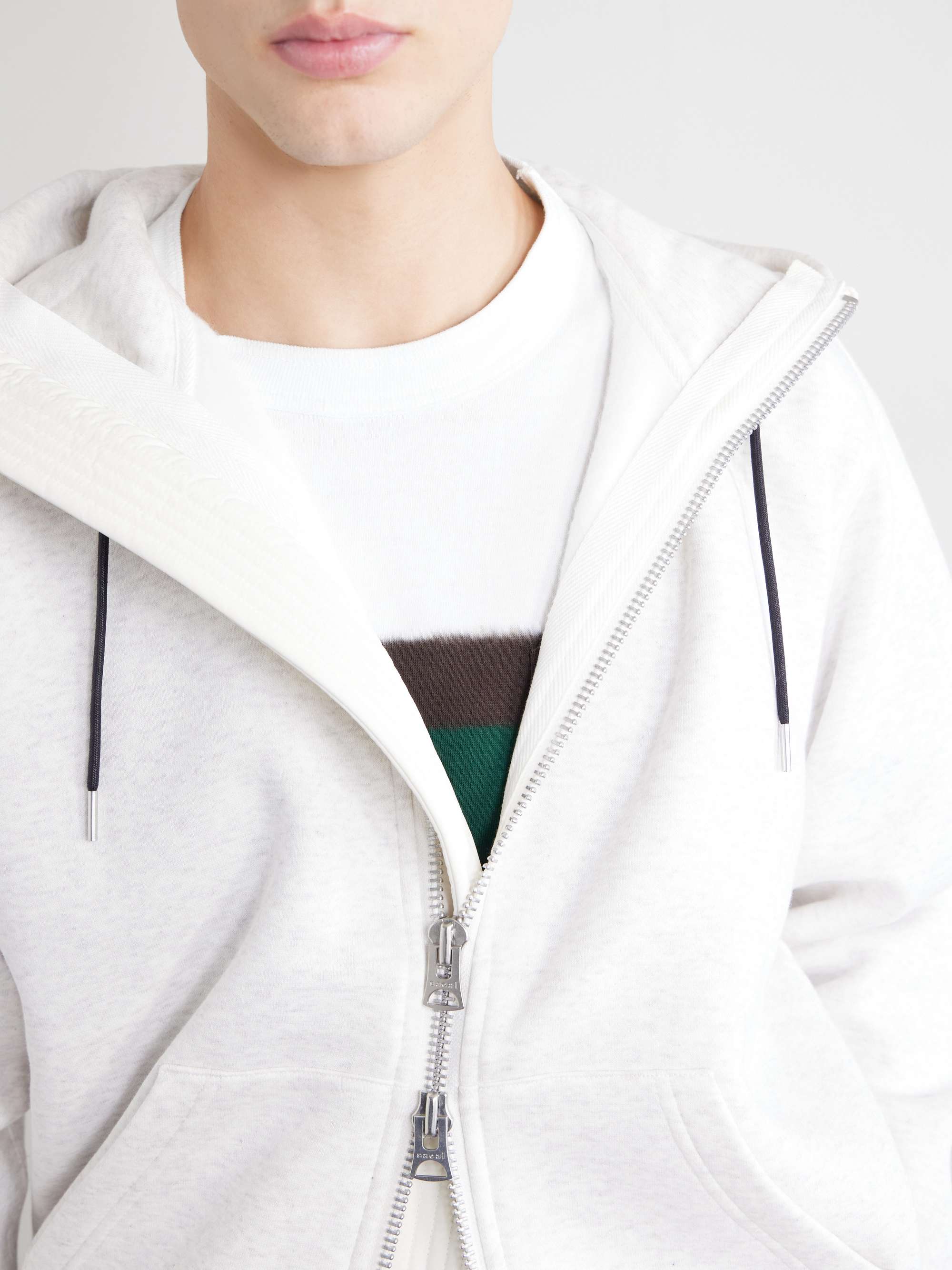 SACAI Cotton-Jersey Zip-Up Hoodie for Men | MR PORTER