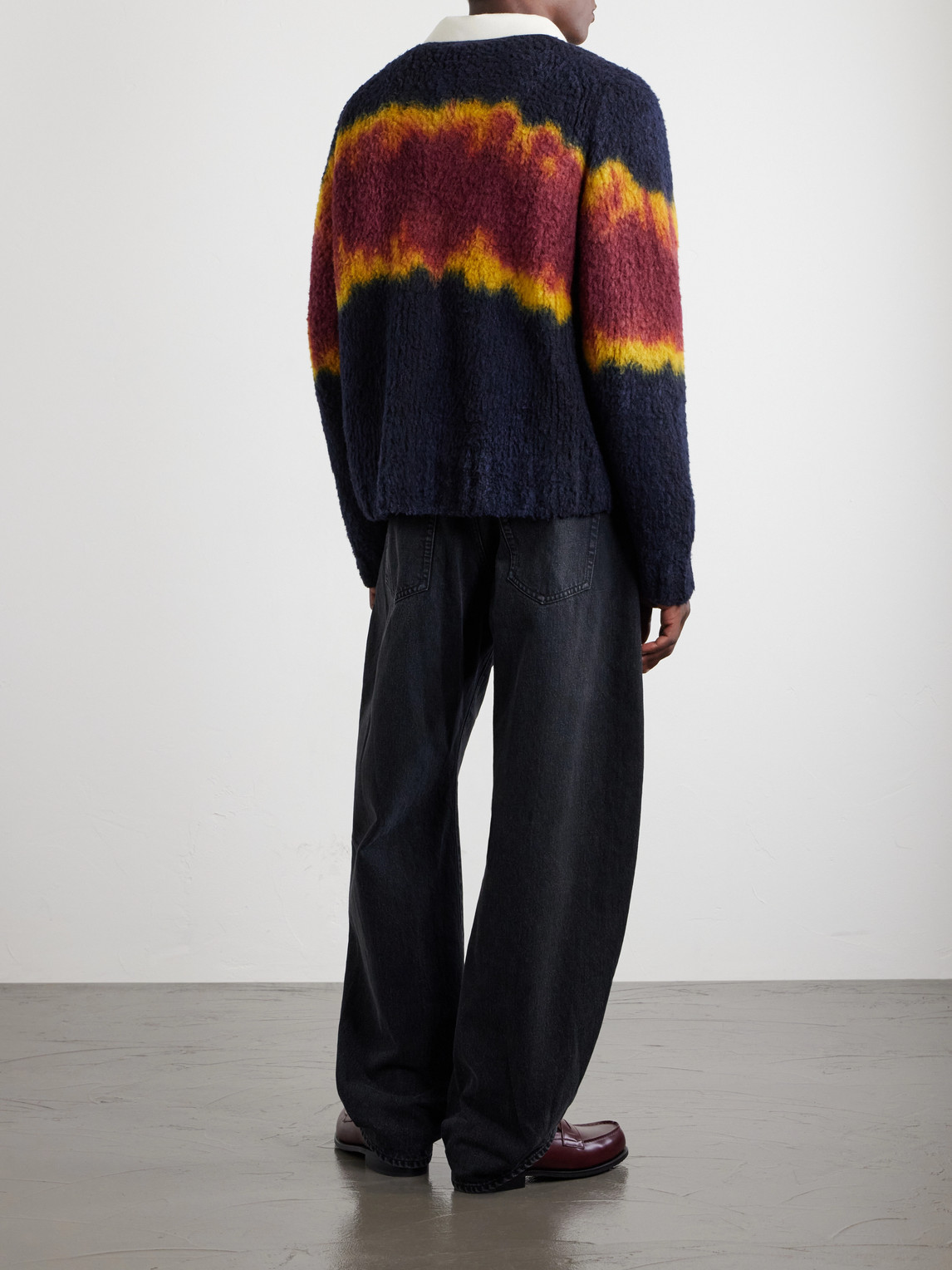 Chusen-Dyed Wool-Blend Polo Sweater