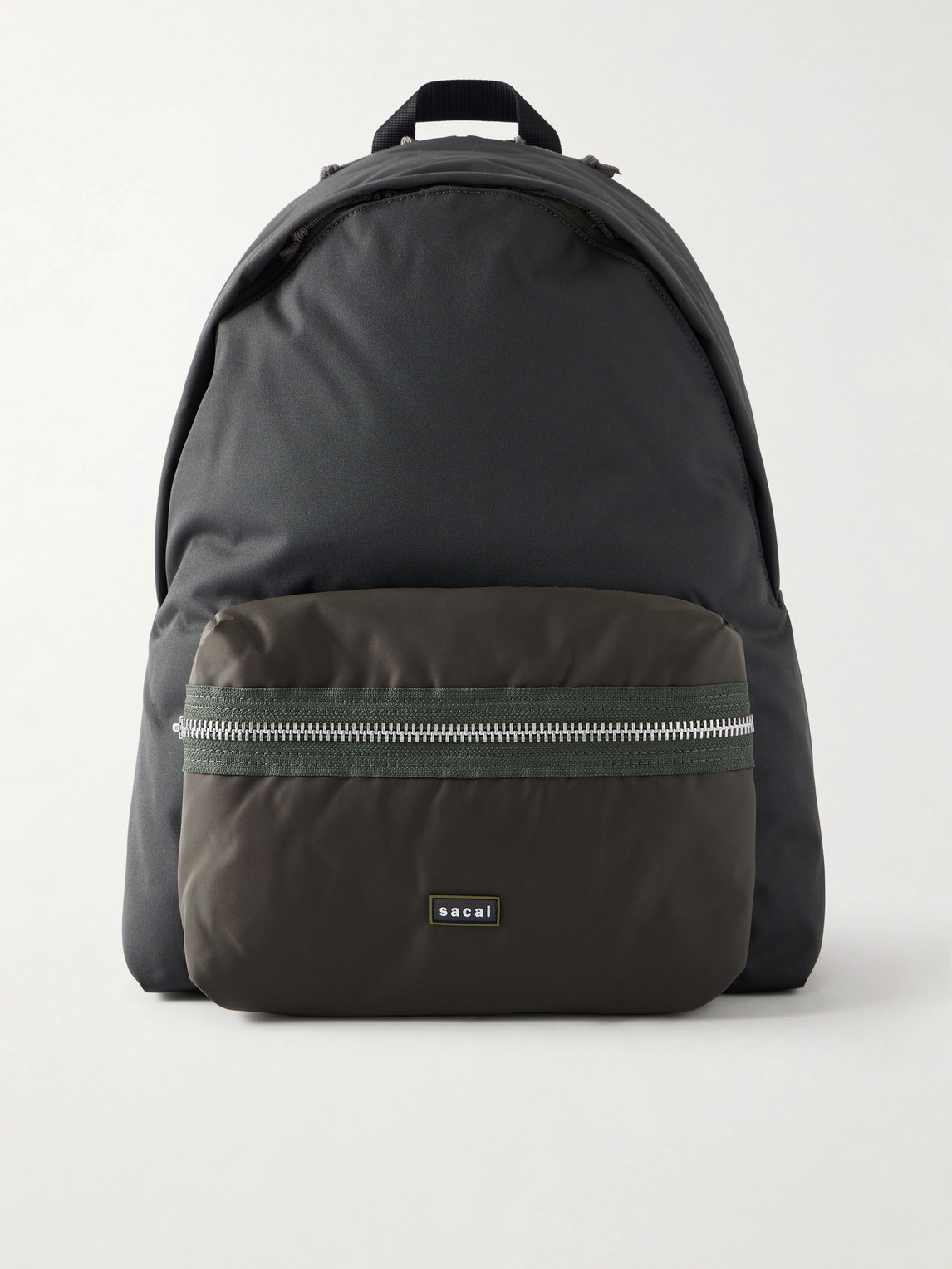 Sacai Logo-appliquéd Shell Backpack In Black