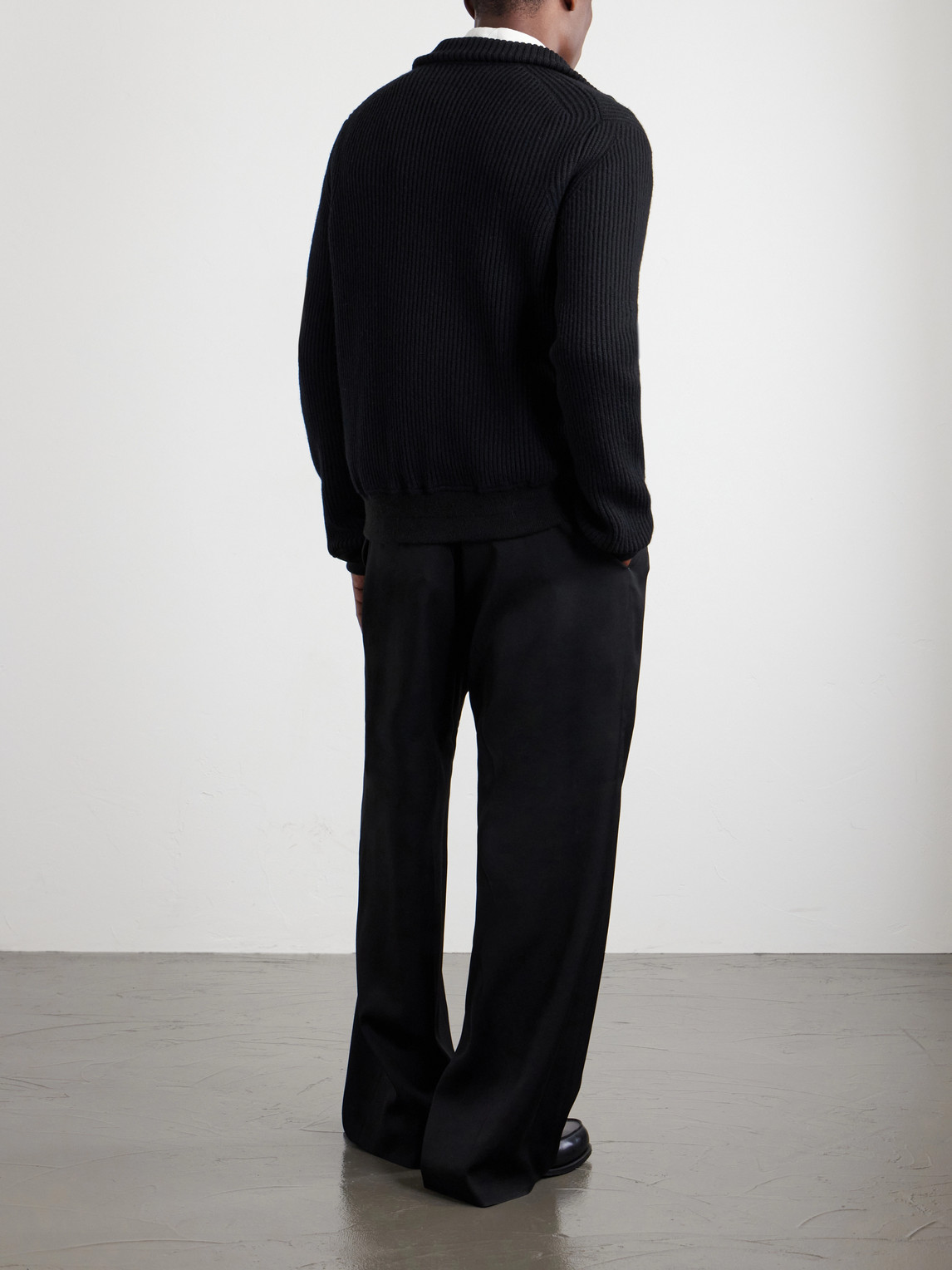 Knitted Wool Blouson Jacket